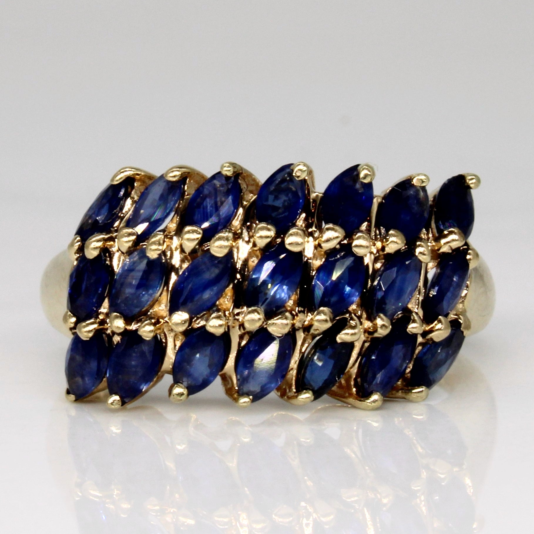 Triple Row Marquise Sapphire Ring | 1.26ctw | SZ 6 |