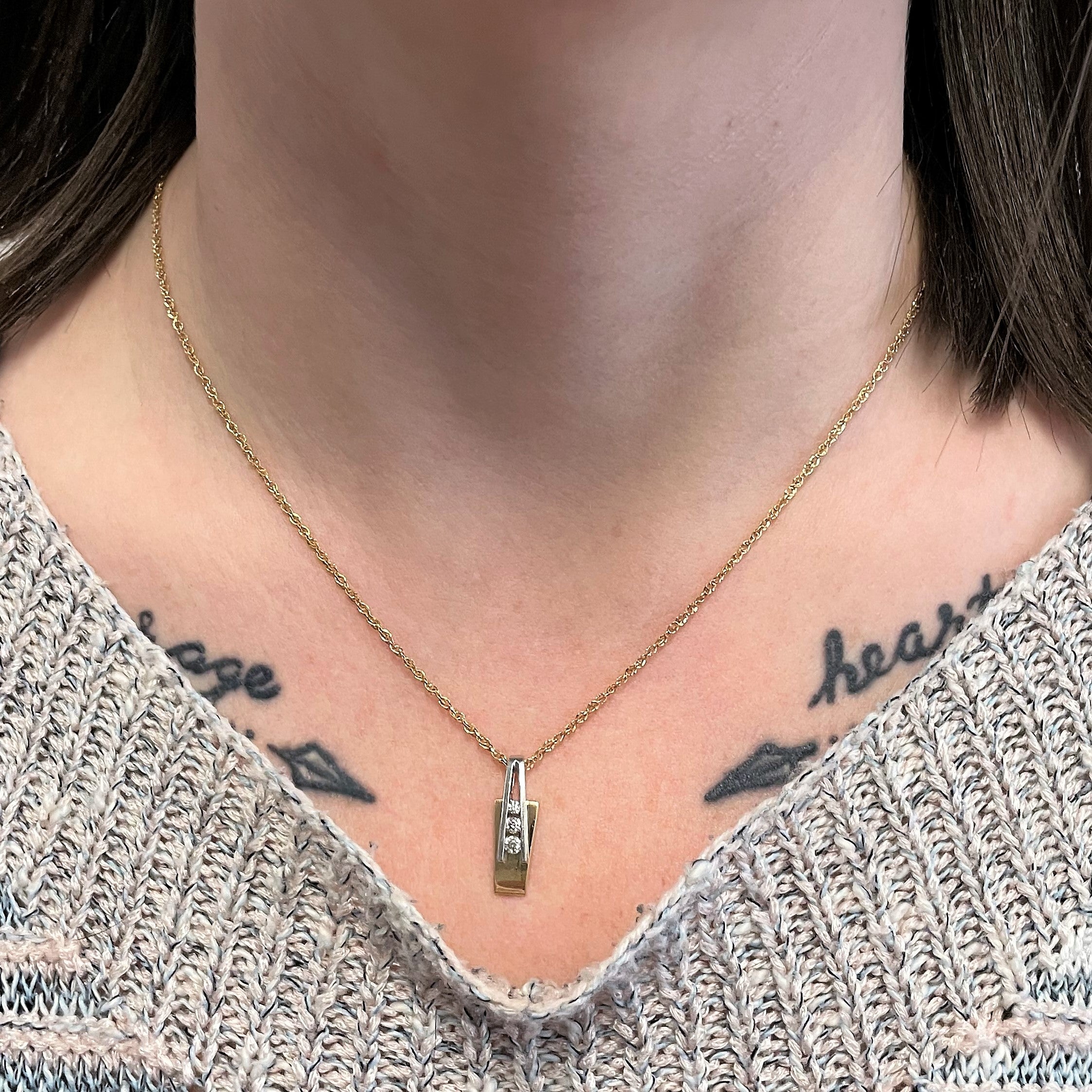 Channel Diamond Necklace | 0.20ctw | 18" |