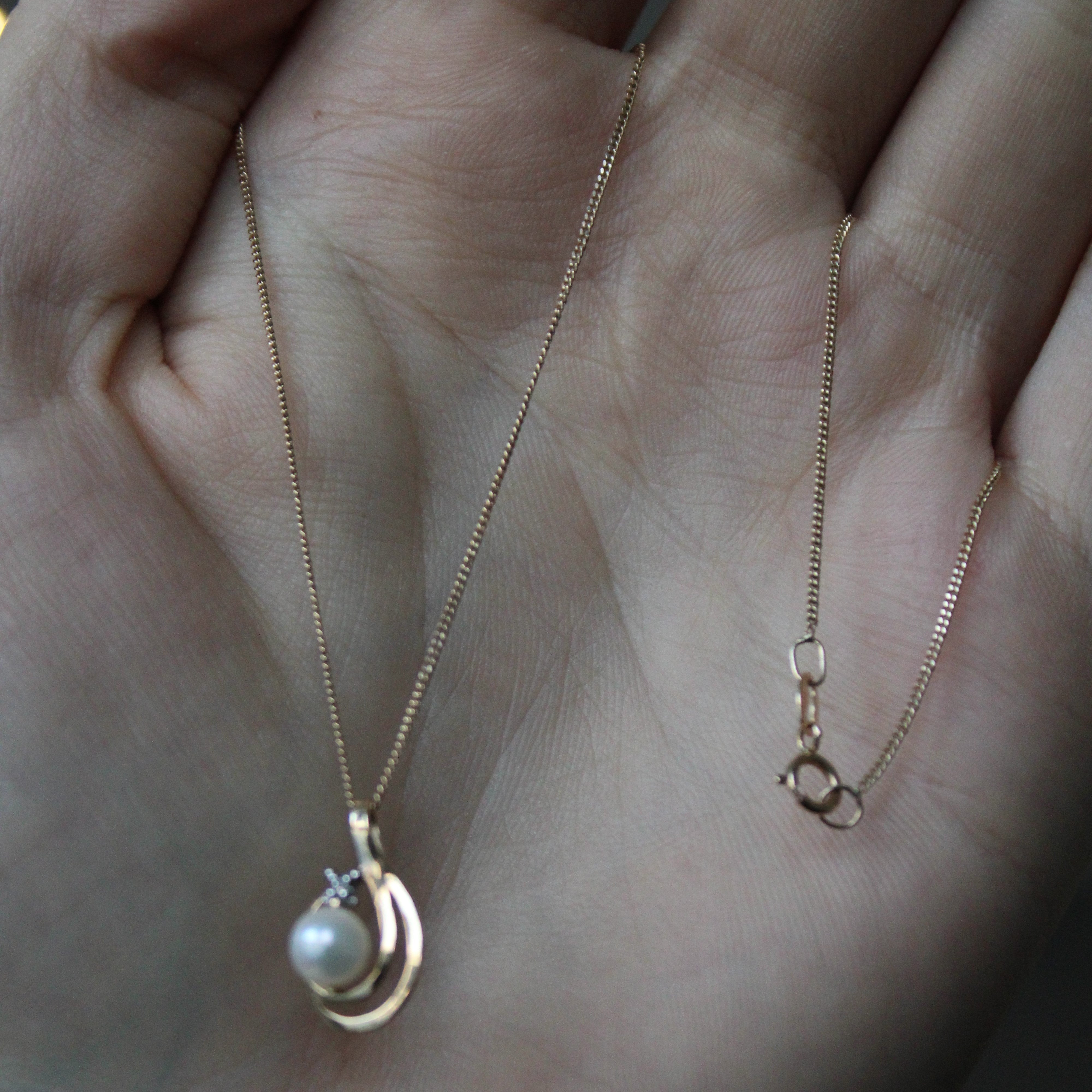 Pearl & Diamond Necklace | 0.01ct | 18" |