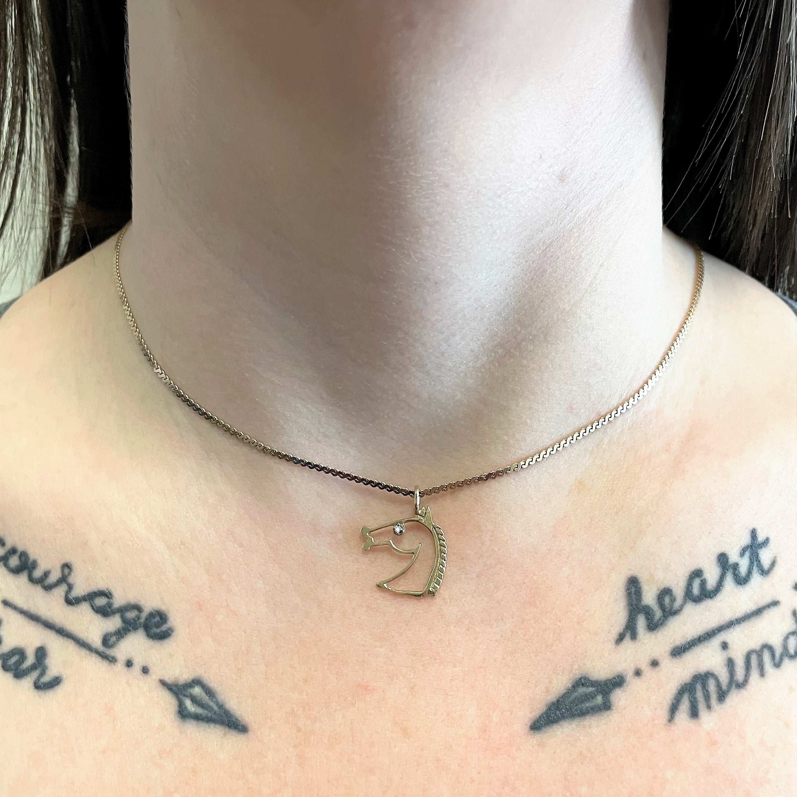 Diamond Horse Necklace | 0.01ct | 17" |