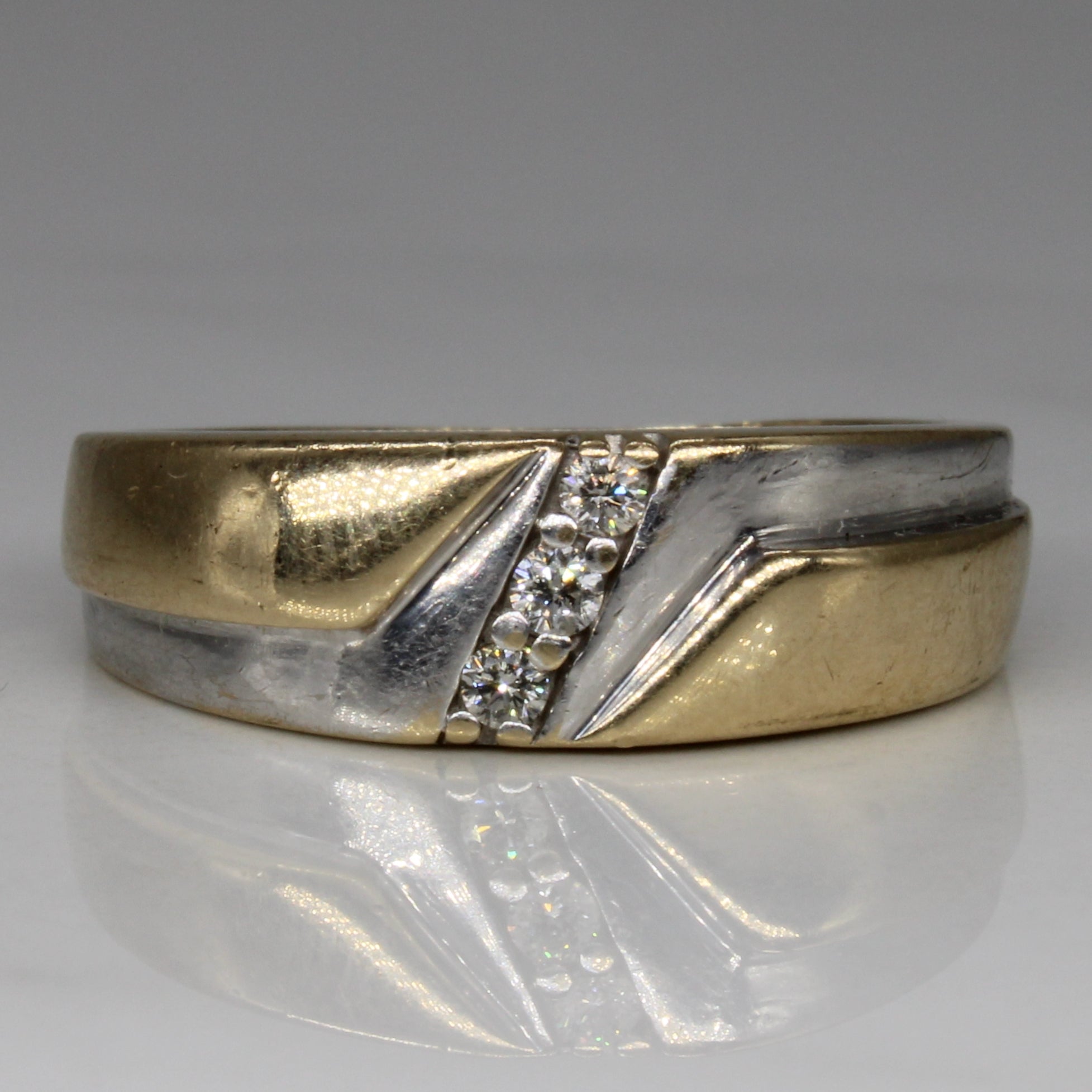 Diamond Two Tone Channel Band | 0.12ctw | SZ 8.25 |