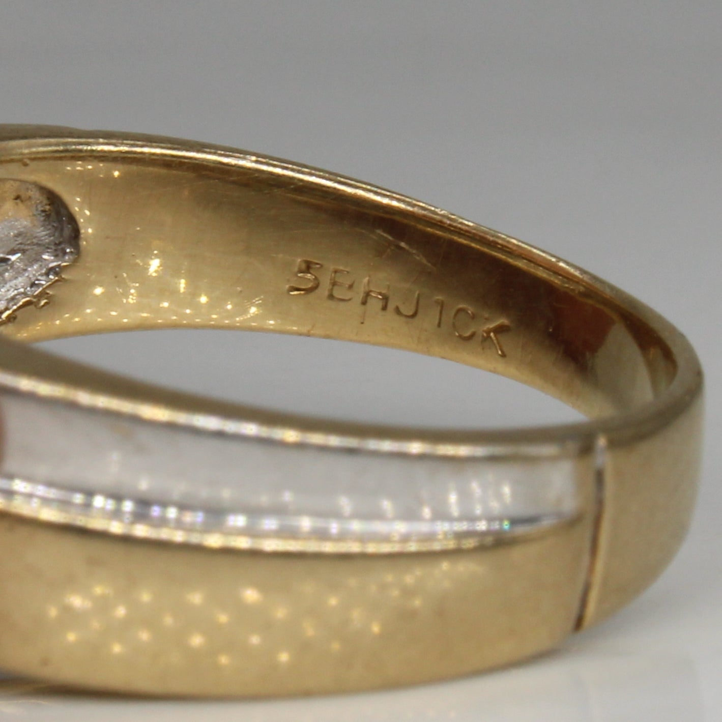 Diamond Two Tone Channel Band | 0.12ctw | SZ 8.25 |