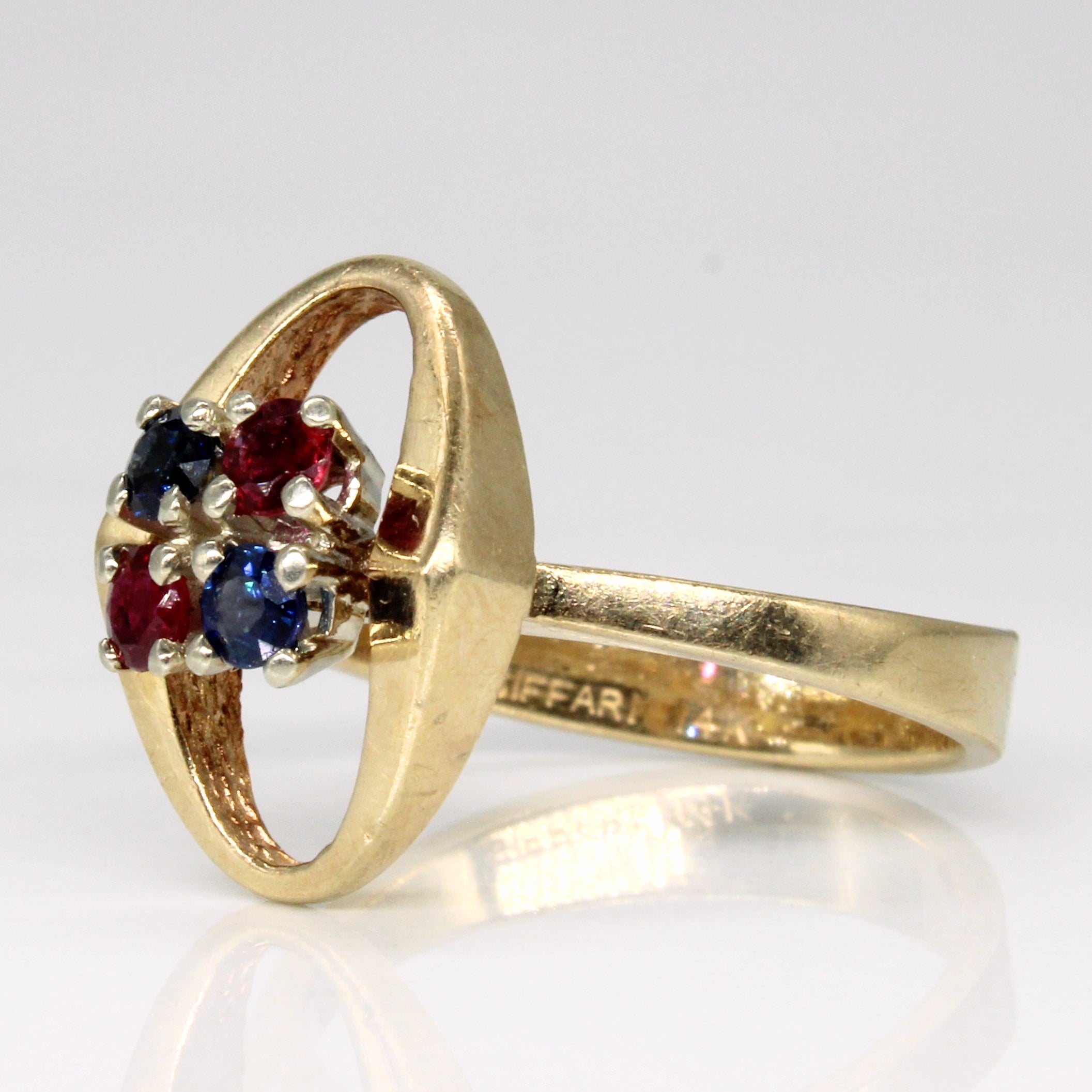 Ruby & Sapphire Abstract Ring | 0.18ctw, 0.18ctw | SZ 6.75 |