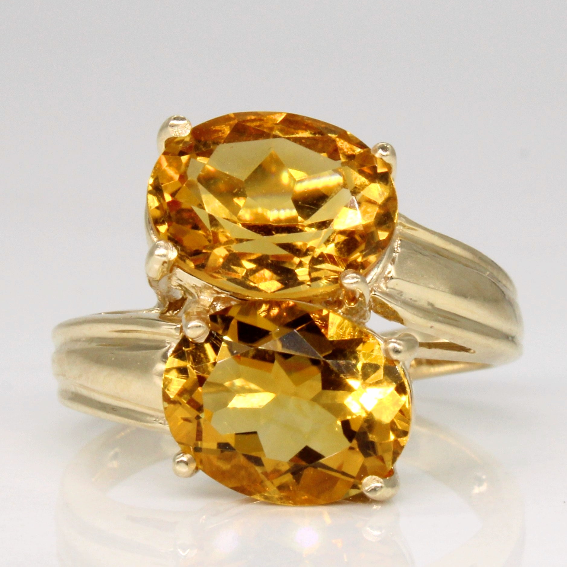 Bague Toi et Moi Citrine Bypass | 4,10 ct | Taille 7 |