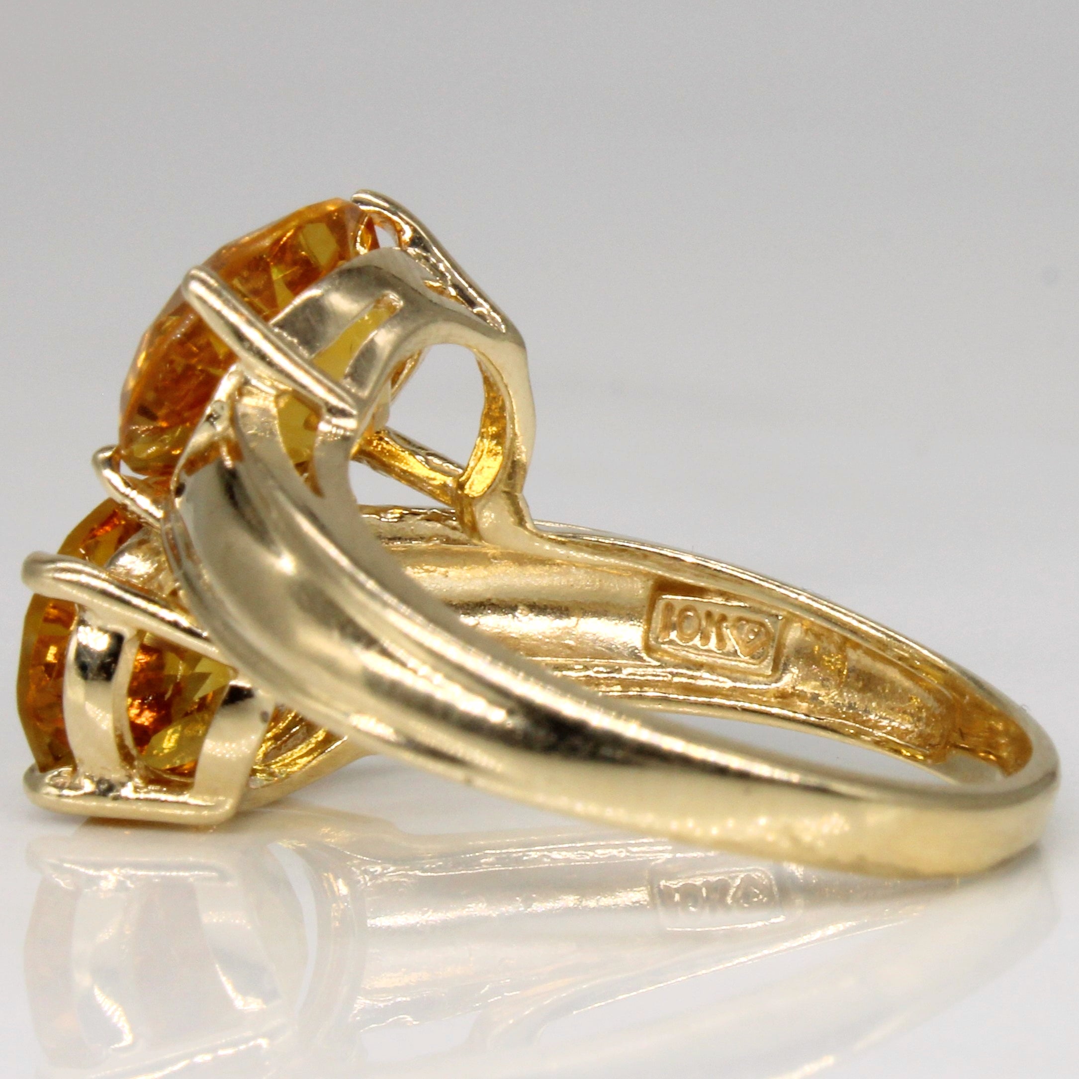 Bague Toi et Moi Citrine Bypass | 4,10 ct | Taille 7 |