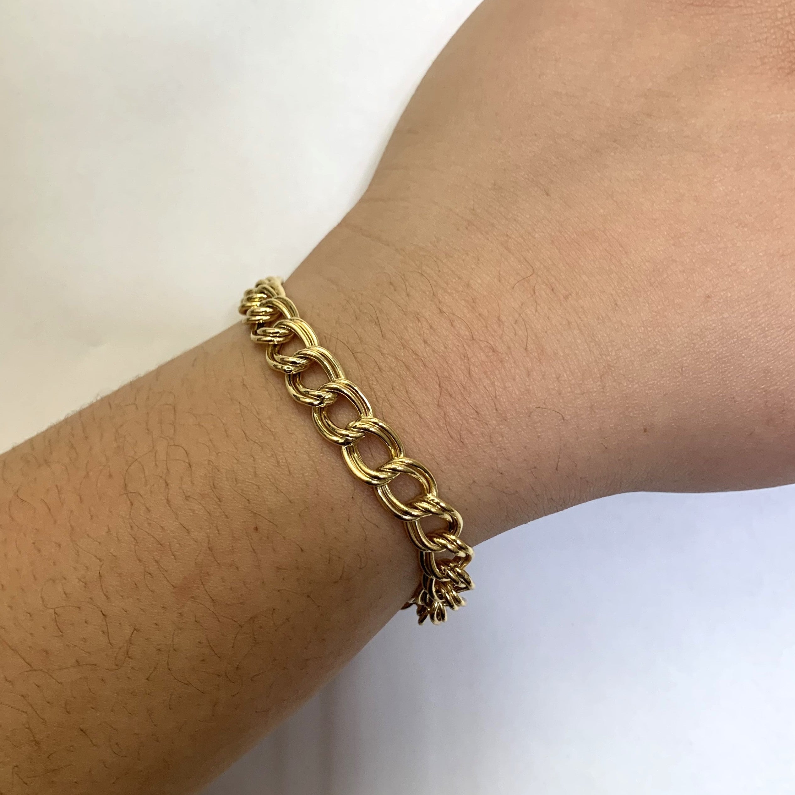 14k Yellow Gold Parallel Chain Bracelet | 7" |