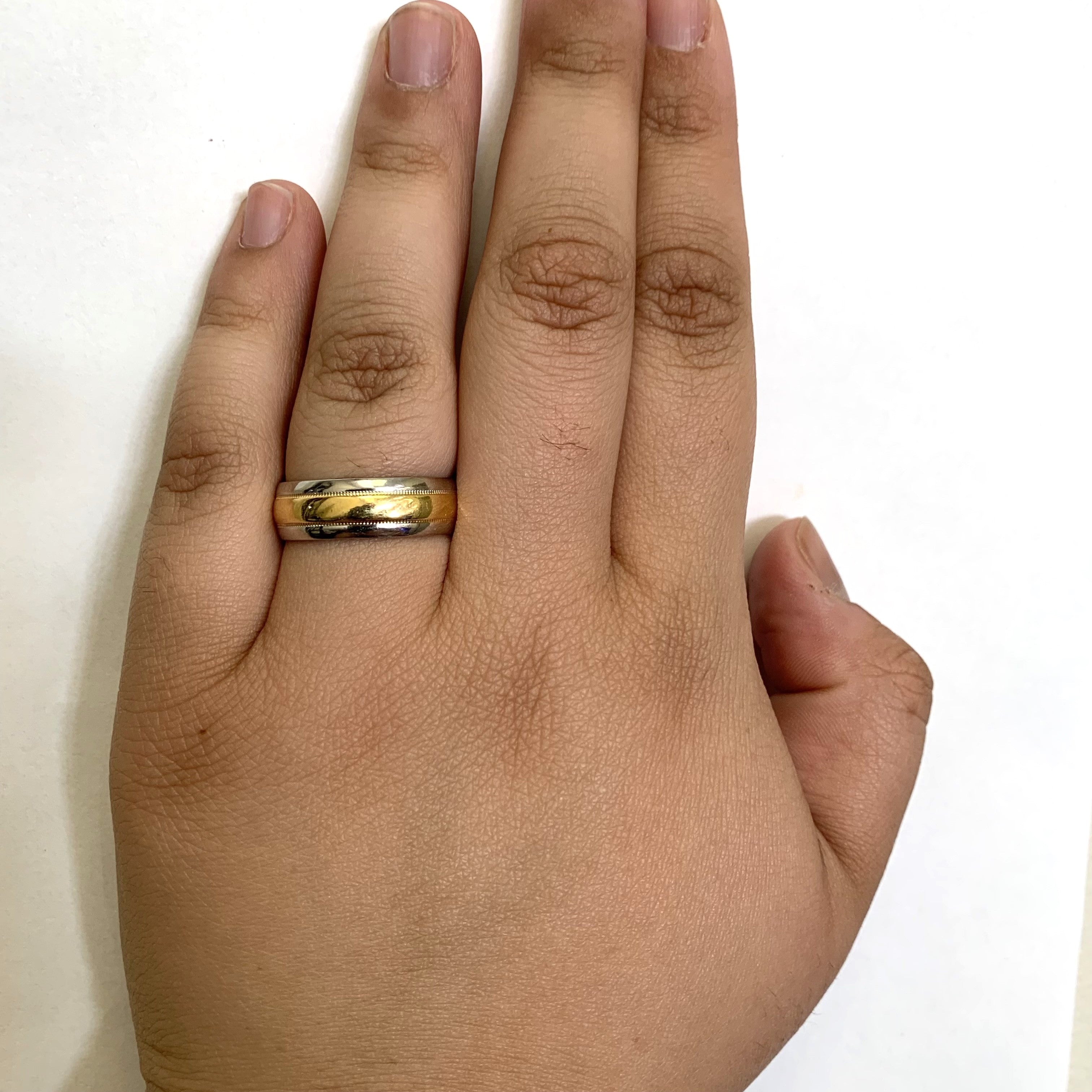 Yellow Gold & Platinum Band | SZ 9.5 |