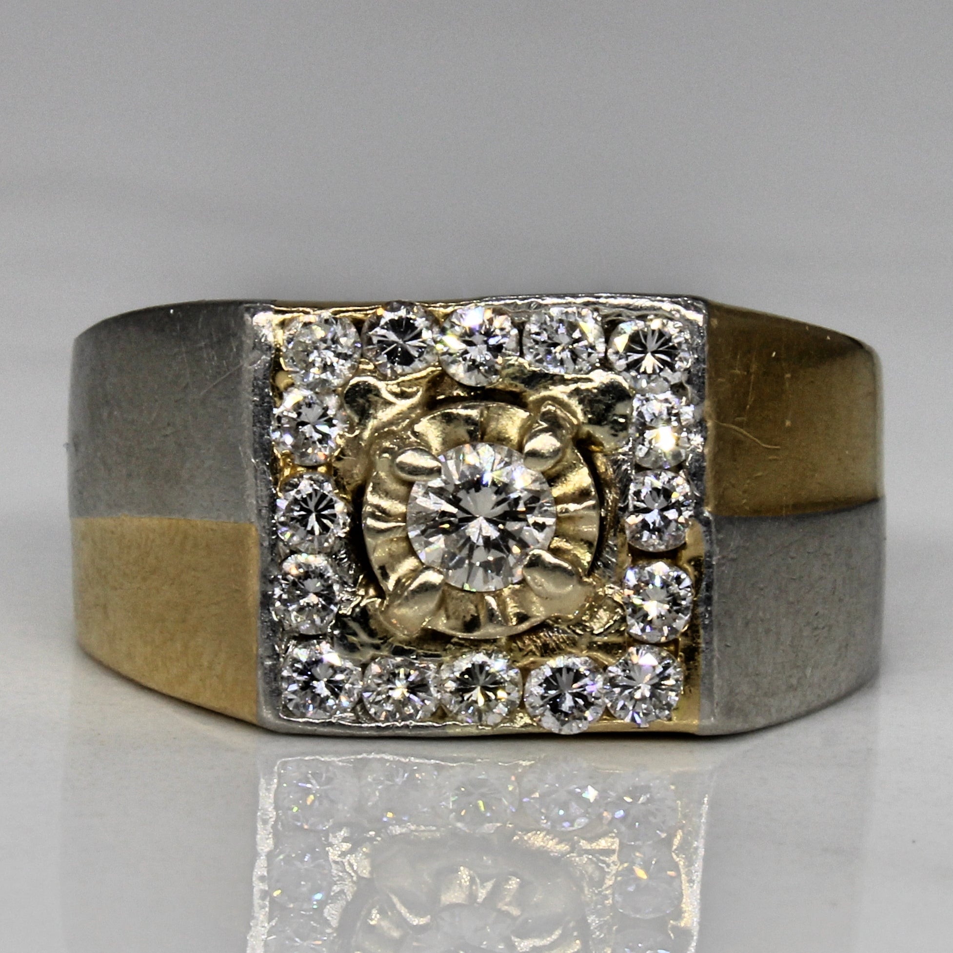 Mixed Metal Diamond Cluster Ring | 0.65ctw | SZ 8.25 |