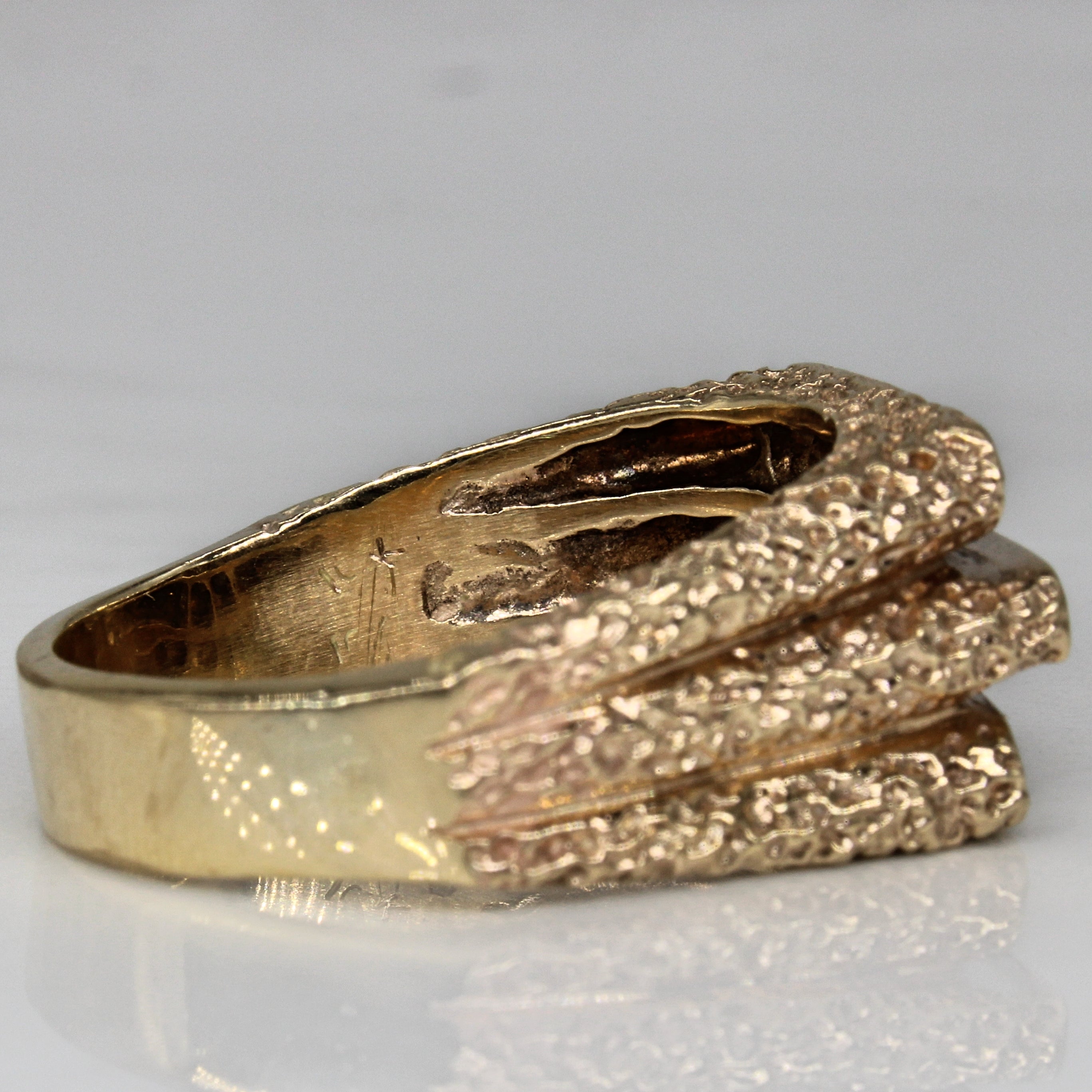 Sapphire & Diamond Textured Ring | 0.50ctw, 0.25ctw | SZ 13.25 |