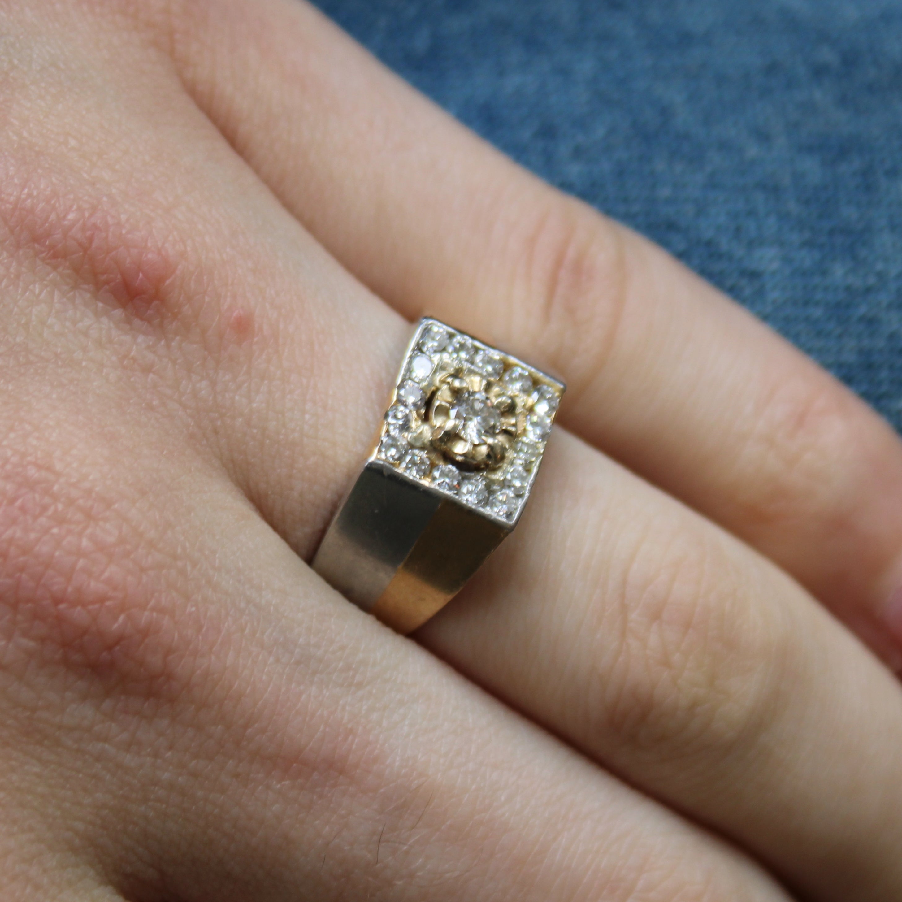 Mixed Metal Diamond Cluster Ring | 0.65ctw | SZ 8.25 |