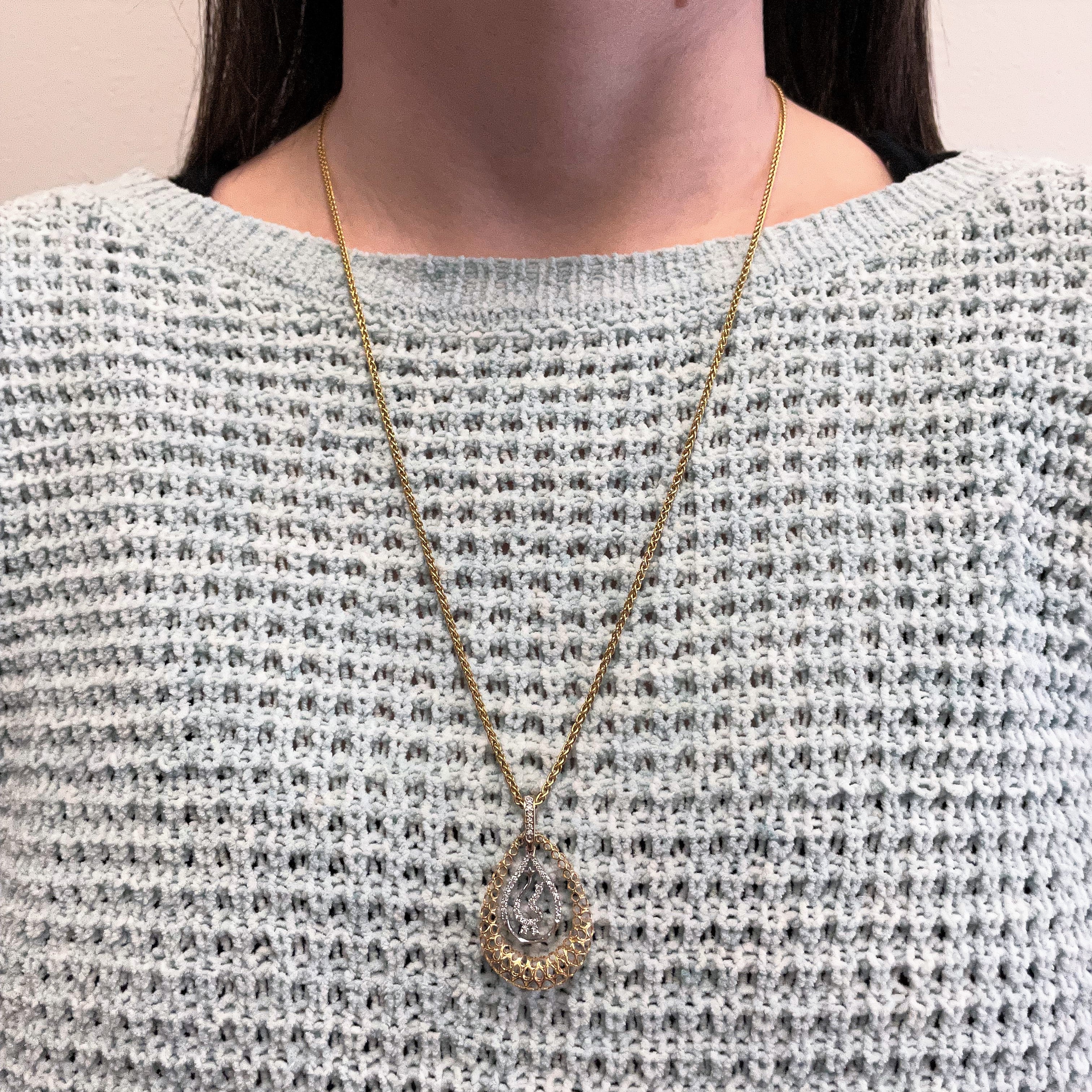 Italian Filigree Diamond Necklace | 0.19ctw | 24" |