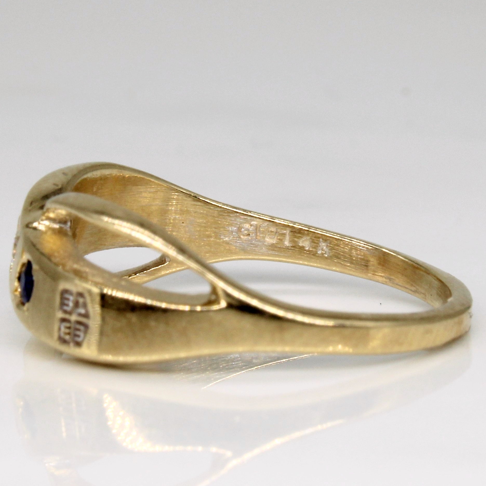 Sapphire & Diamond Bypass Ring | 0.06ctw, 0.03ct | SZ 7.75 |