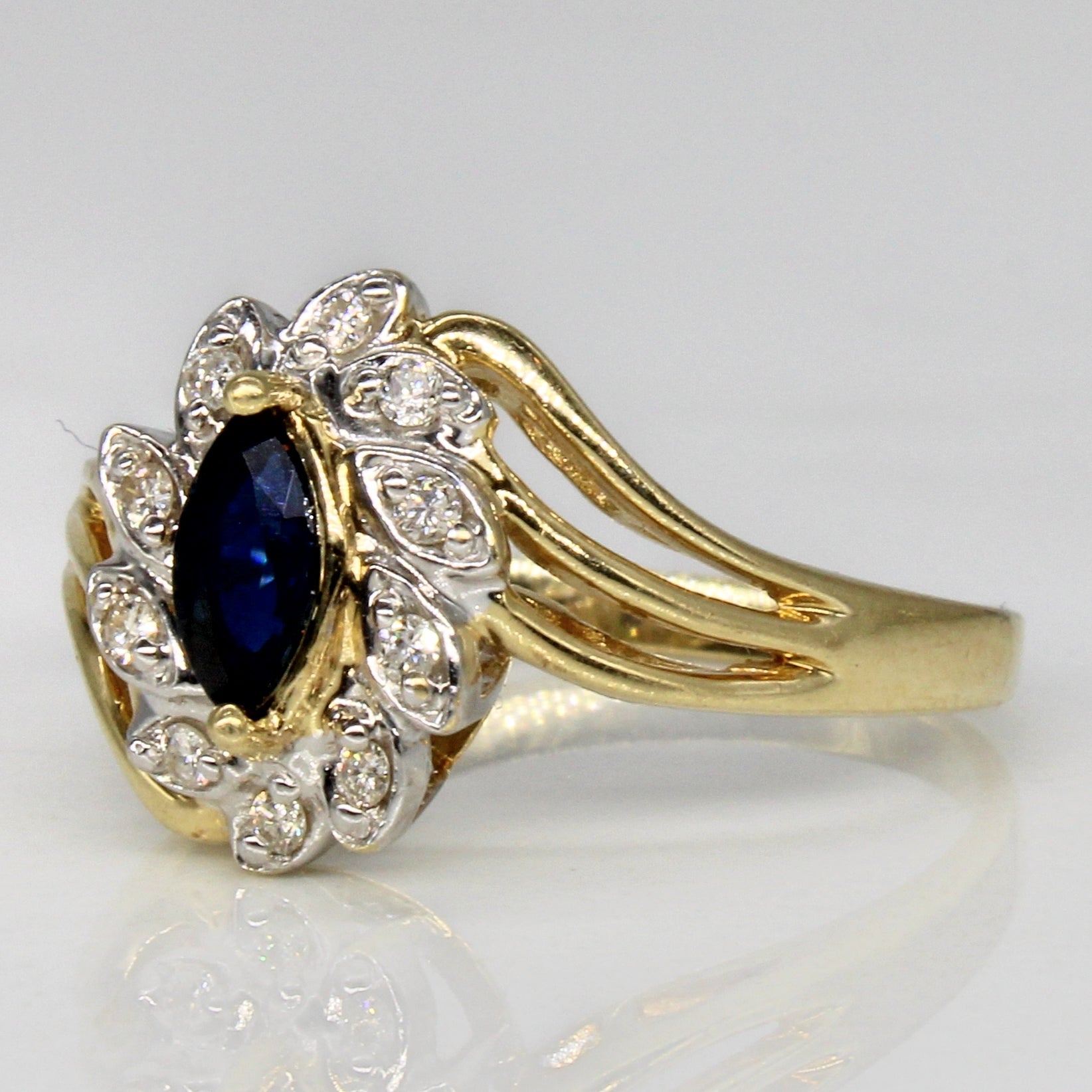 Sapphire & Diamond Cocktail Ring | 0.25ct, 0.09ctw | SZ 6.75 |