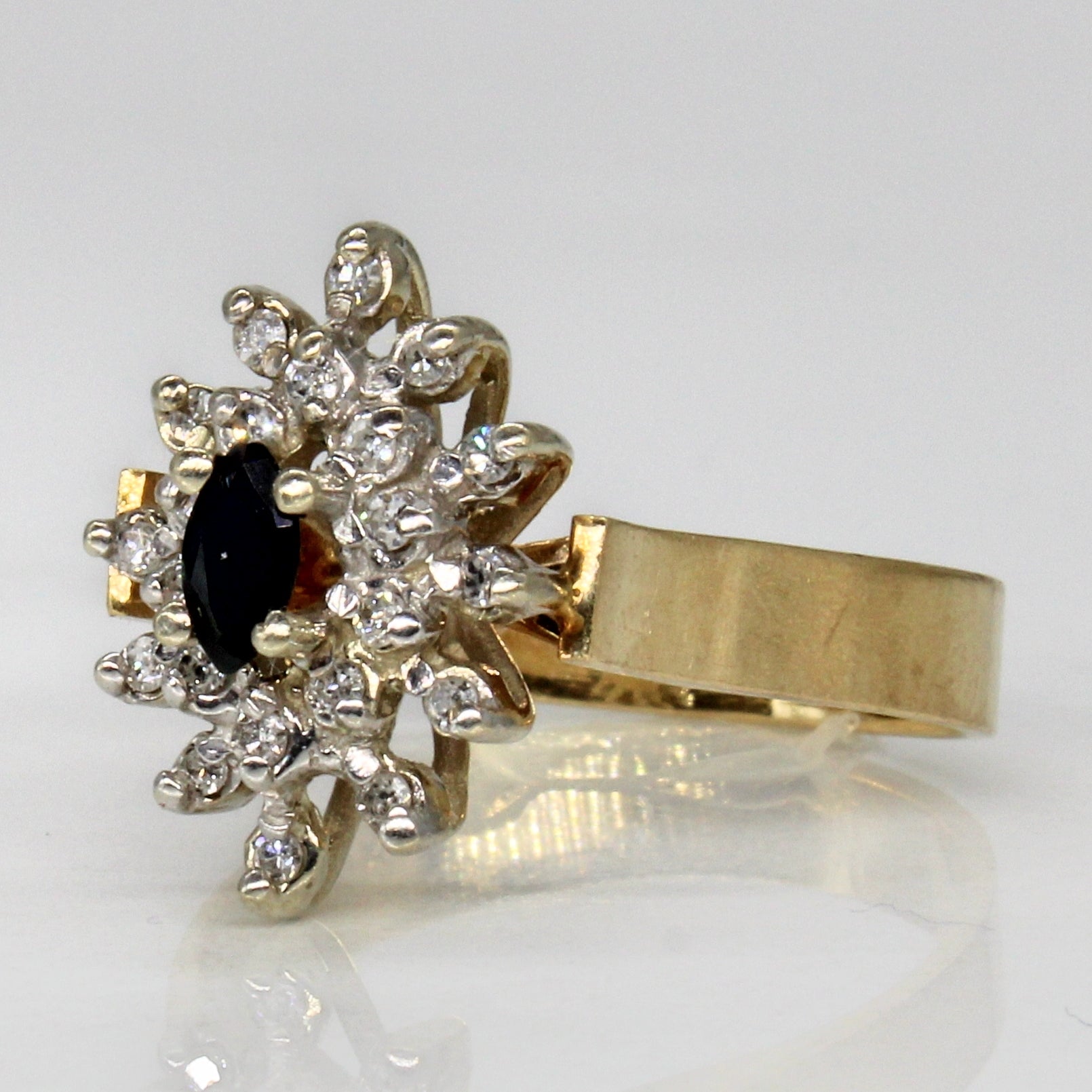 Sapphire & Diamond Cluster Ring | 0.13ct, 0.12ctw | SZ 7 |