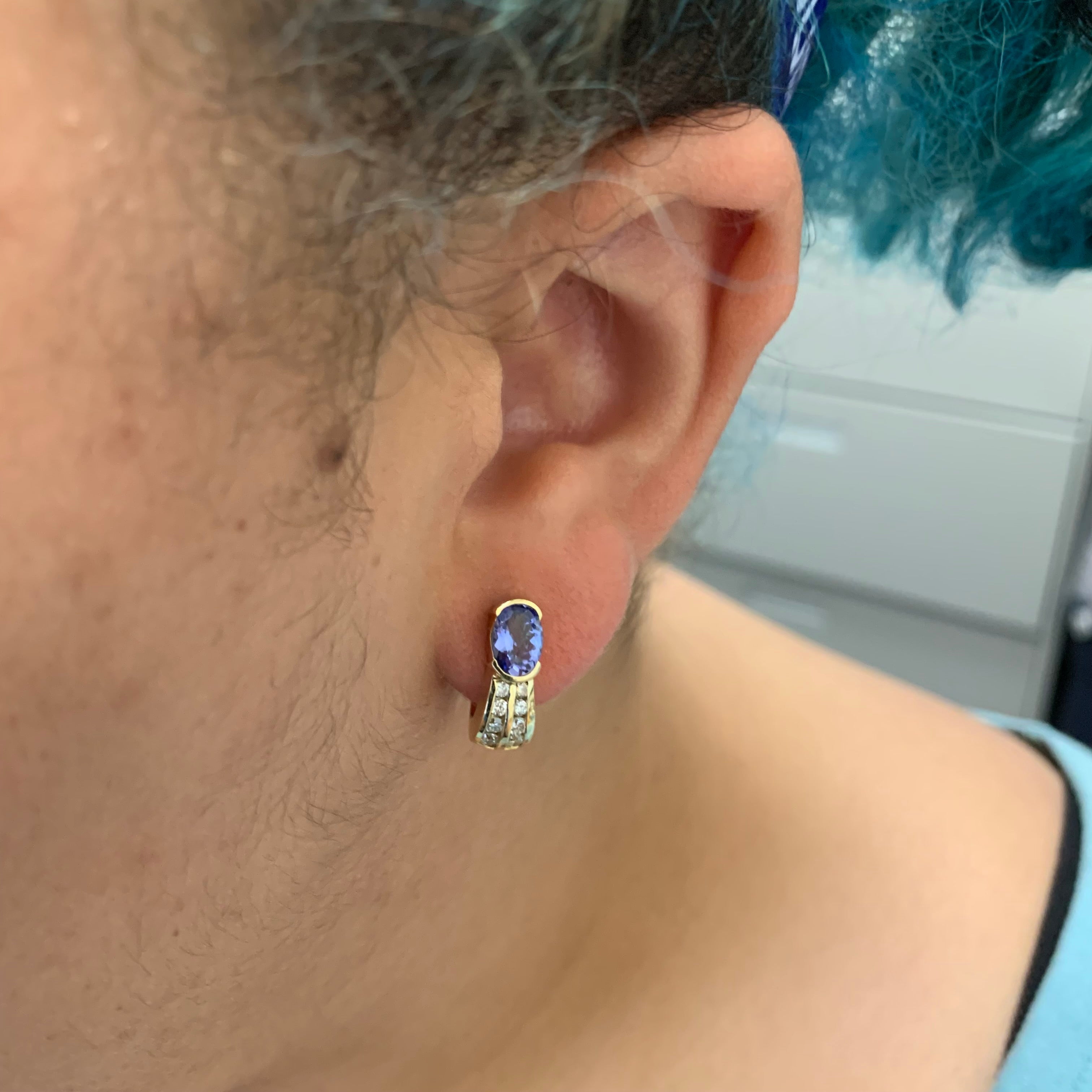 Tanzanite & Diamond Earrings | 1.50ctw, 0.32ctw |