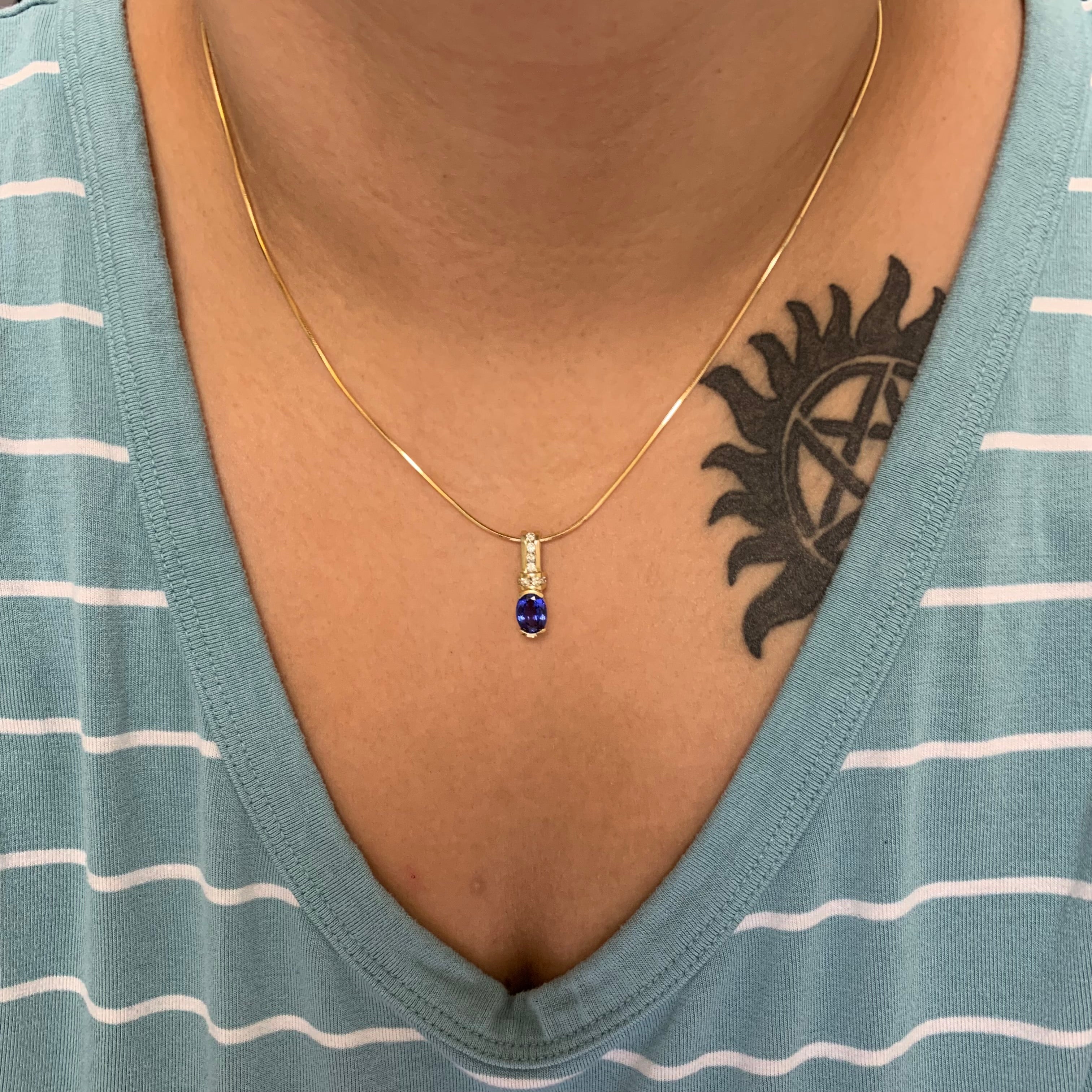 Tanzanite & Diamond Necklace | 1.25ct, 0.20ctw | 18" |