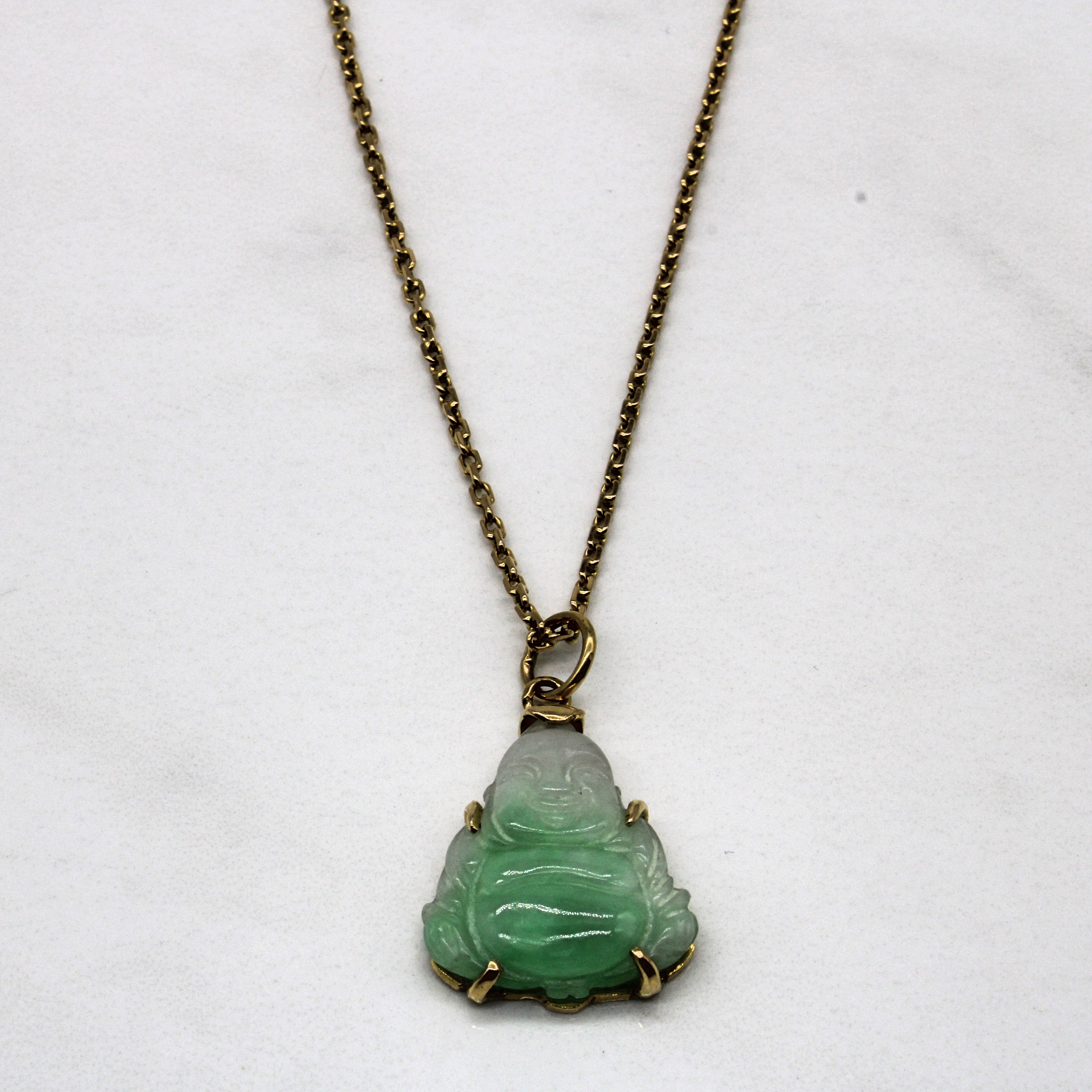Jadeite Buddha 18k Necklace | 11.50ct | 24" |