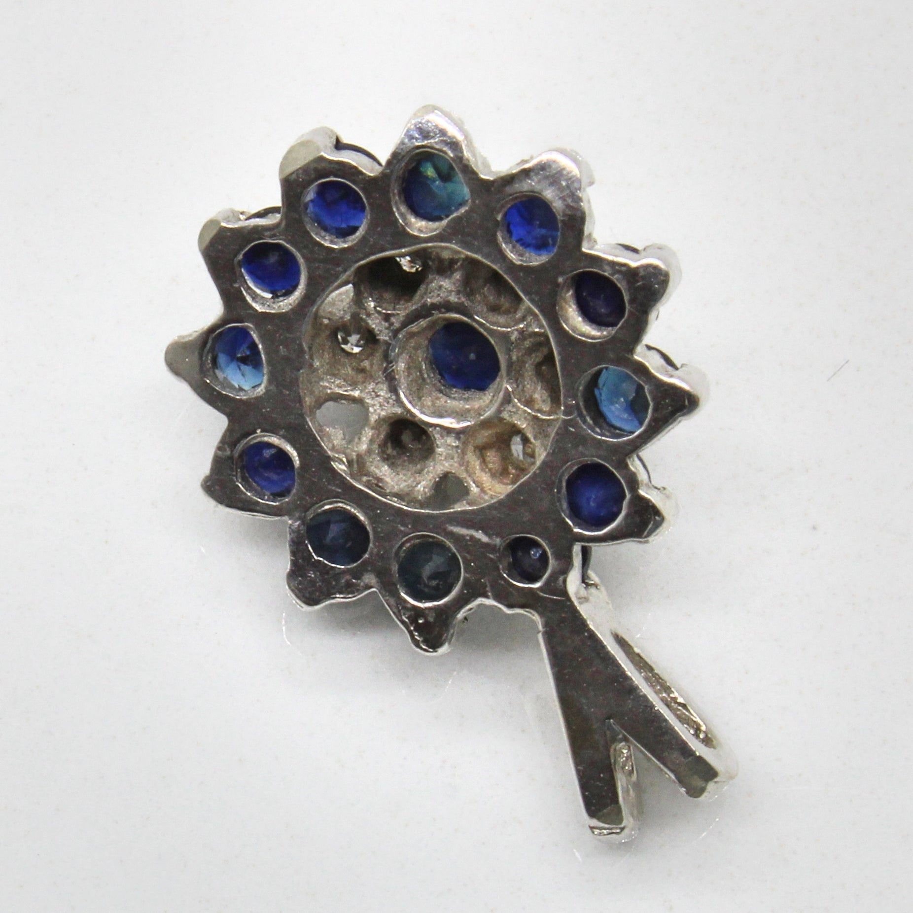 Sapphire & Diamond Cluster Pendant | 1.45ctw, 0.04ctw |
