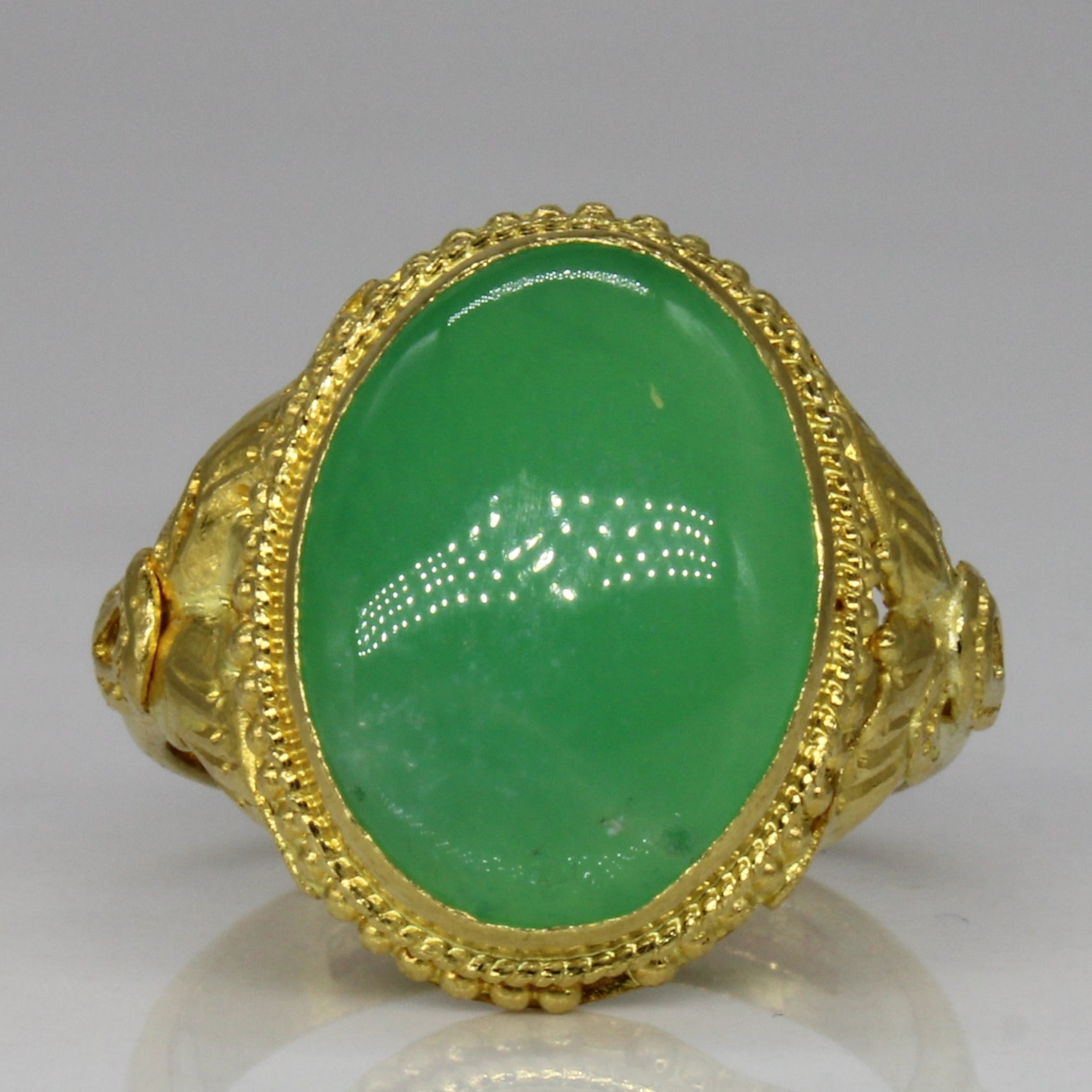 Jadeite Cocktail 23k Ring | 3.85ct | SZ 6 |