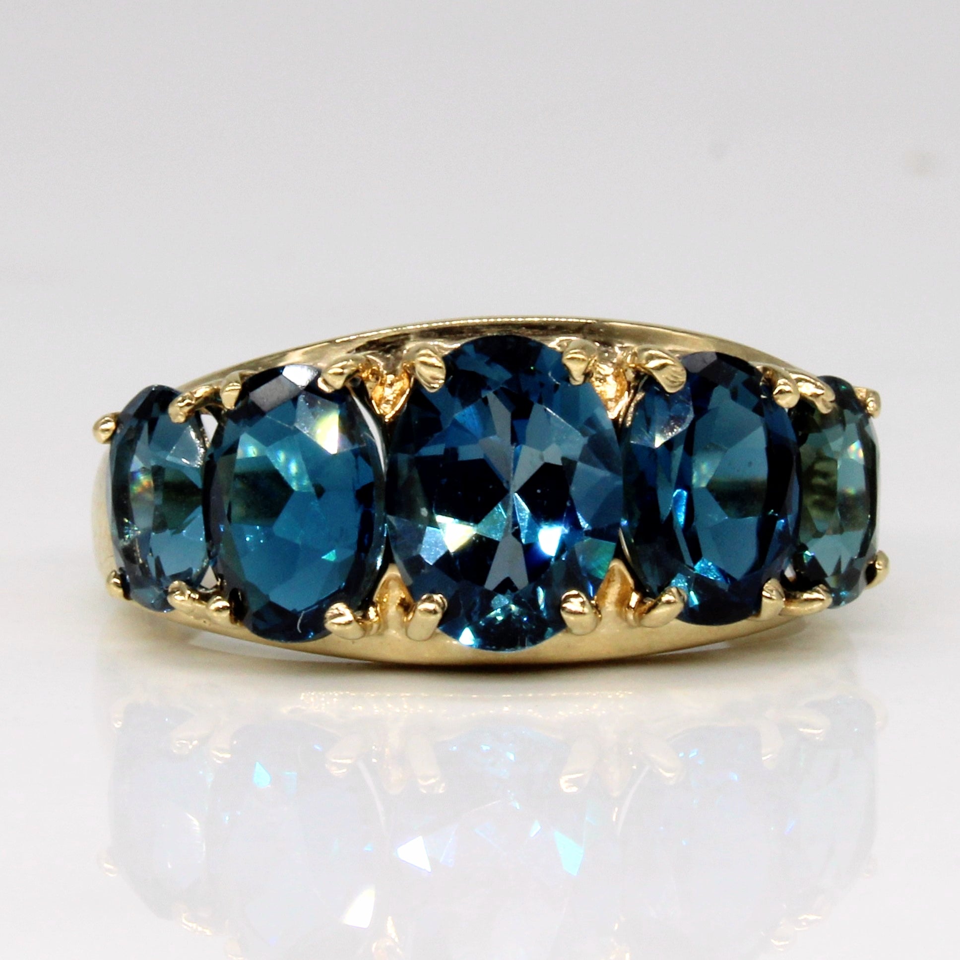 Bague cocktail en topaze bleue | 4,00 ct | Taille 8 |