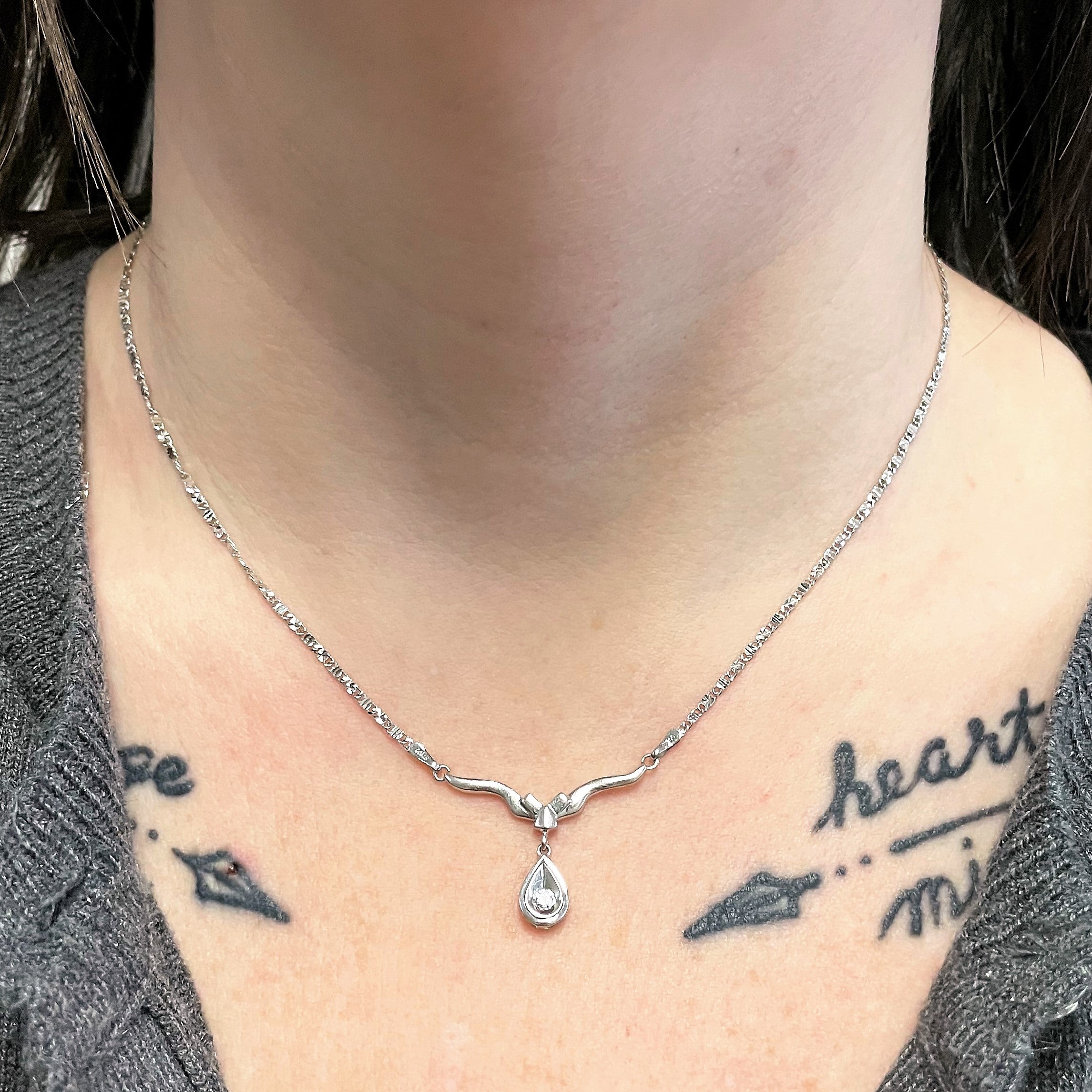 Flush Set Diamond Platinum Necklace | 0.08ct | 17" |