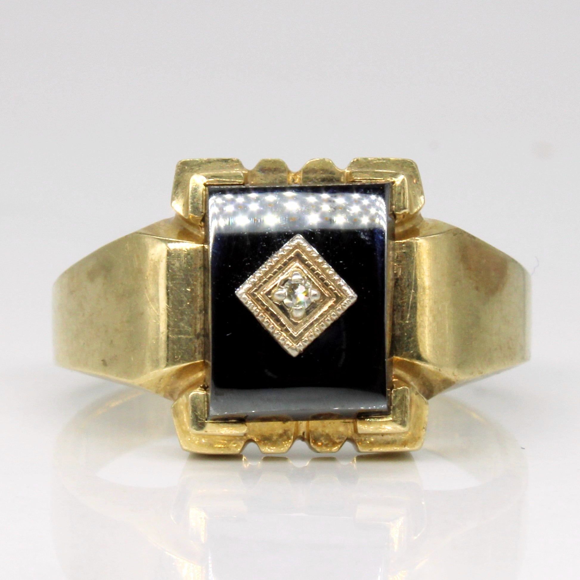 Hematite & Diamond Ring | 2.65ct, 0.01ct | SZ 9.75 |