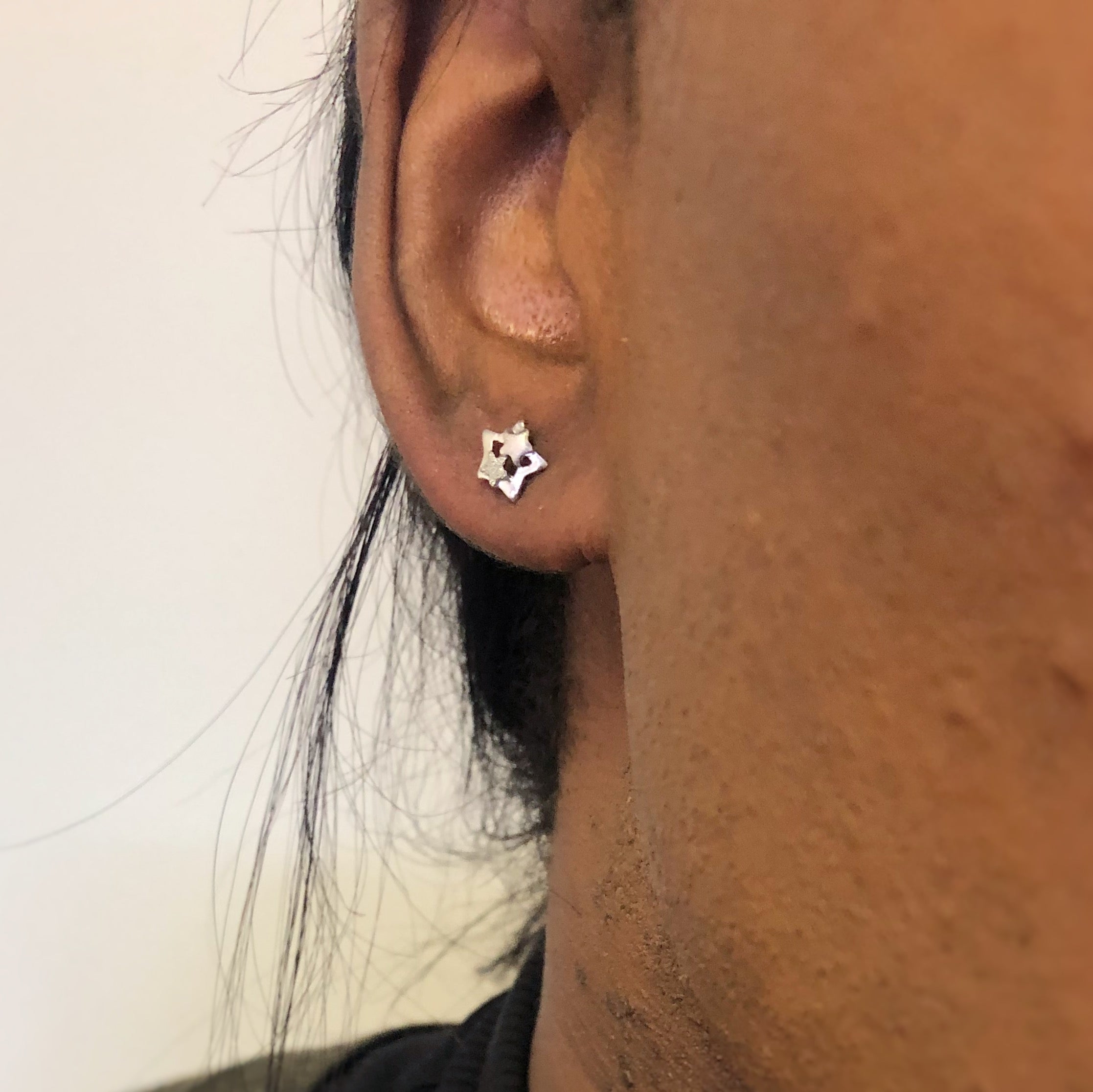 Platinum Star Stud Earrings |