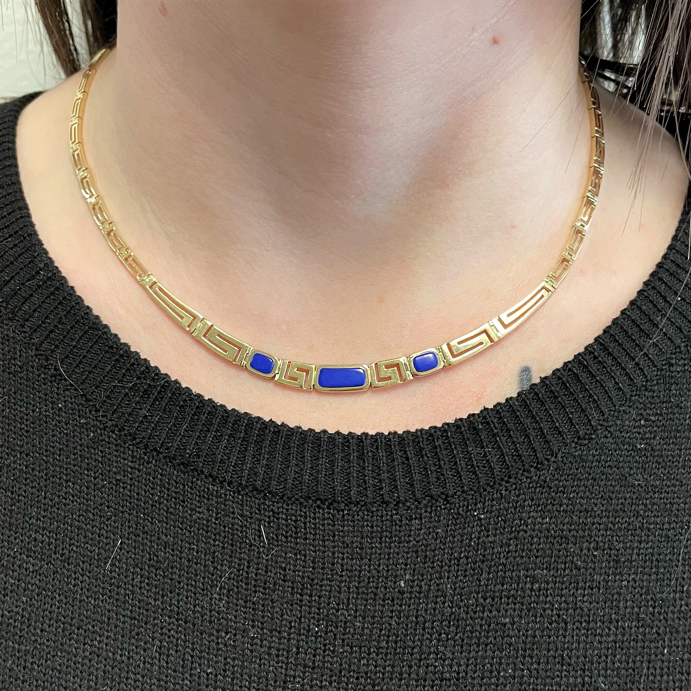 Yellow Gold Lapis Lazuli Inlay Suite | 3.00ctw |