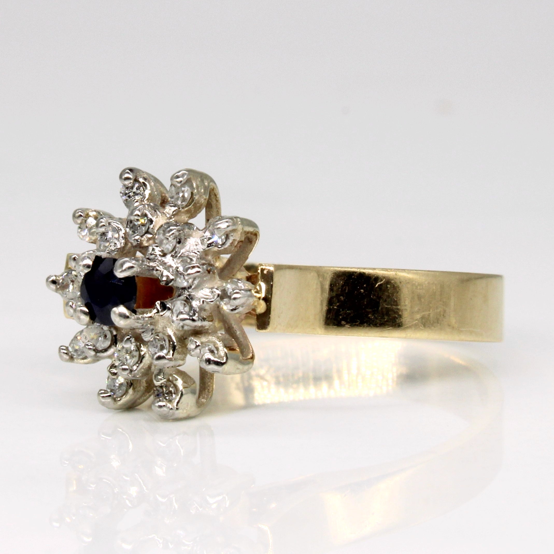High Set Sapphire & Diamond Ring | 0.10ct, 0.10ctw | SZ 6.75 |