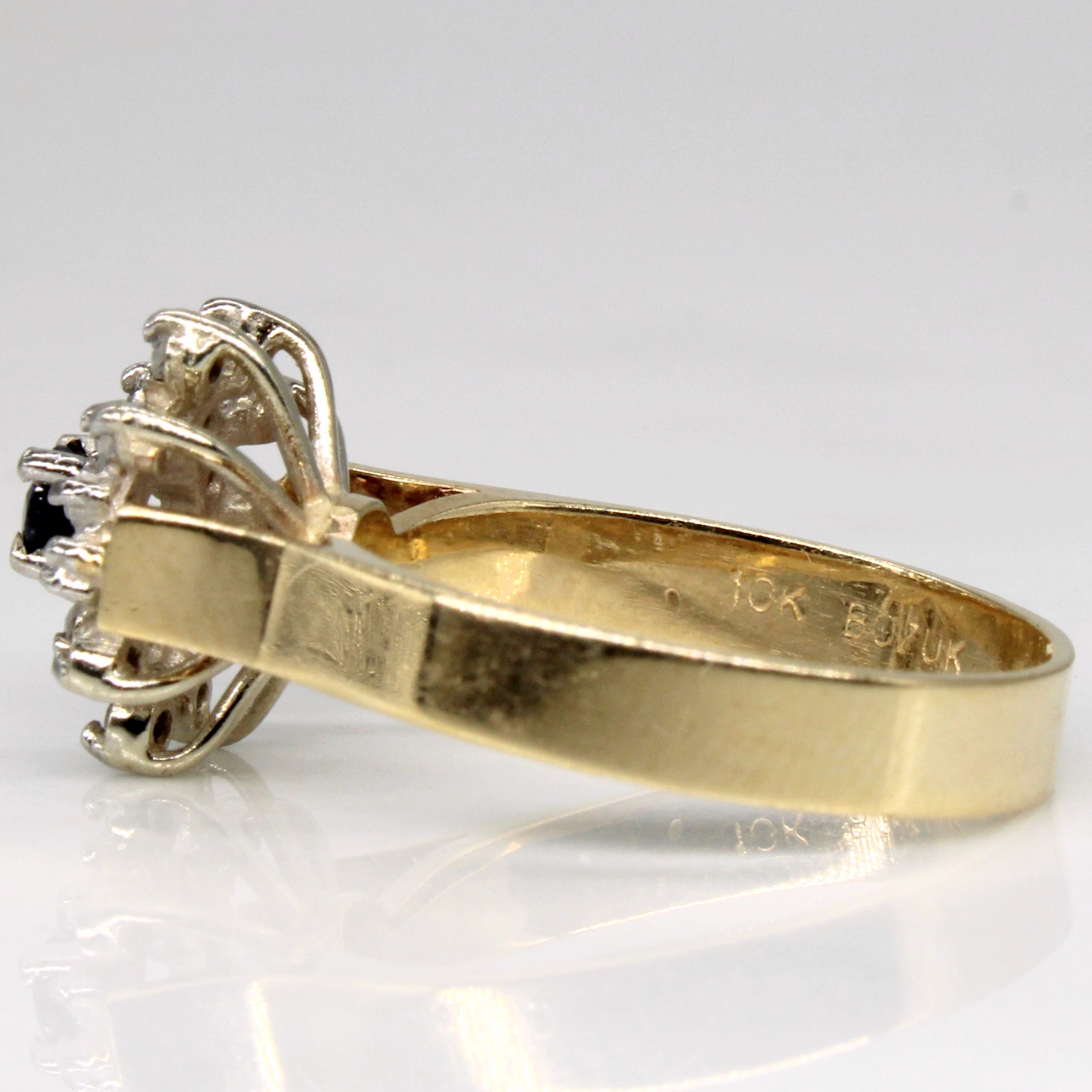 High Set Sapphire & Diamond Ring | 0.10ct, 0.10ctw | SZ 6.75 |