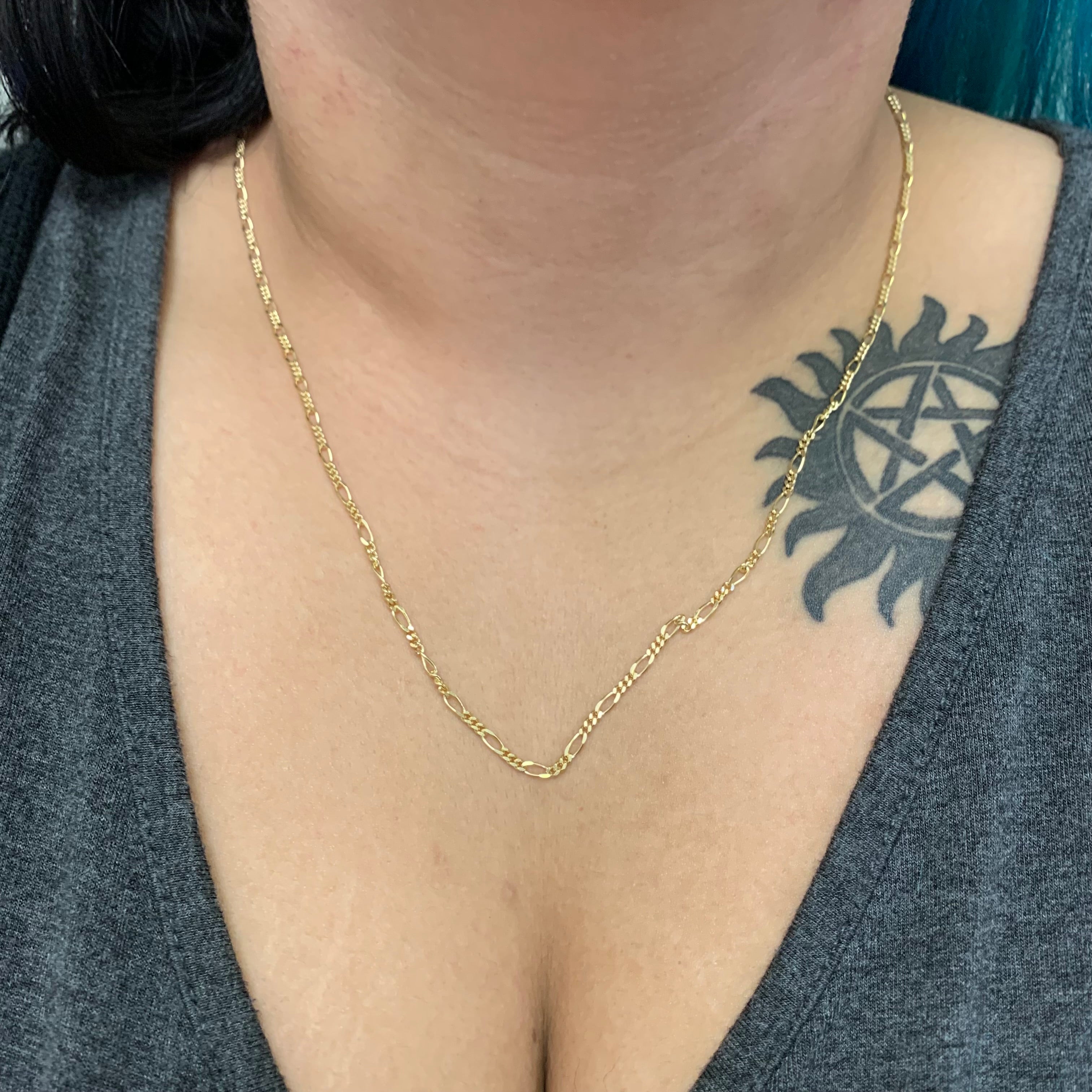 18k Yellow Gold Figaro Chain | 21.5" |