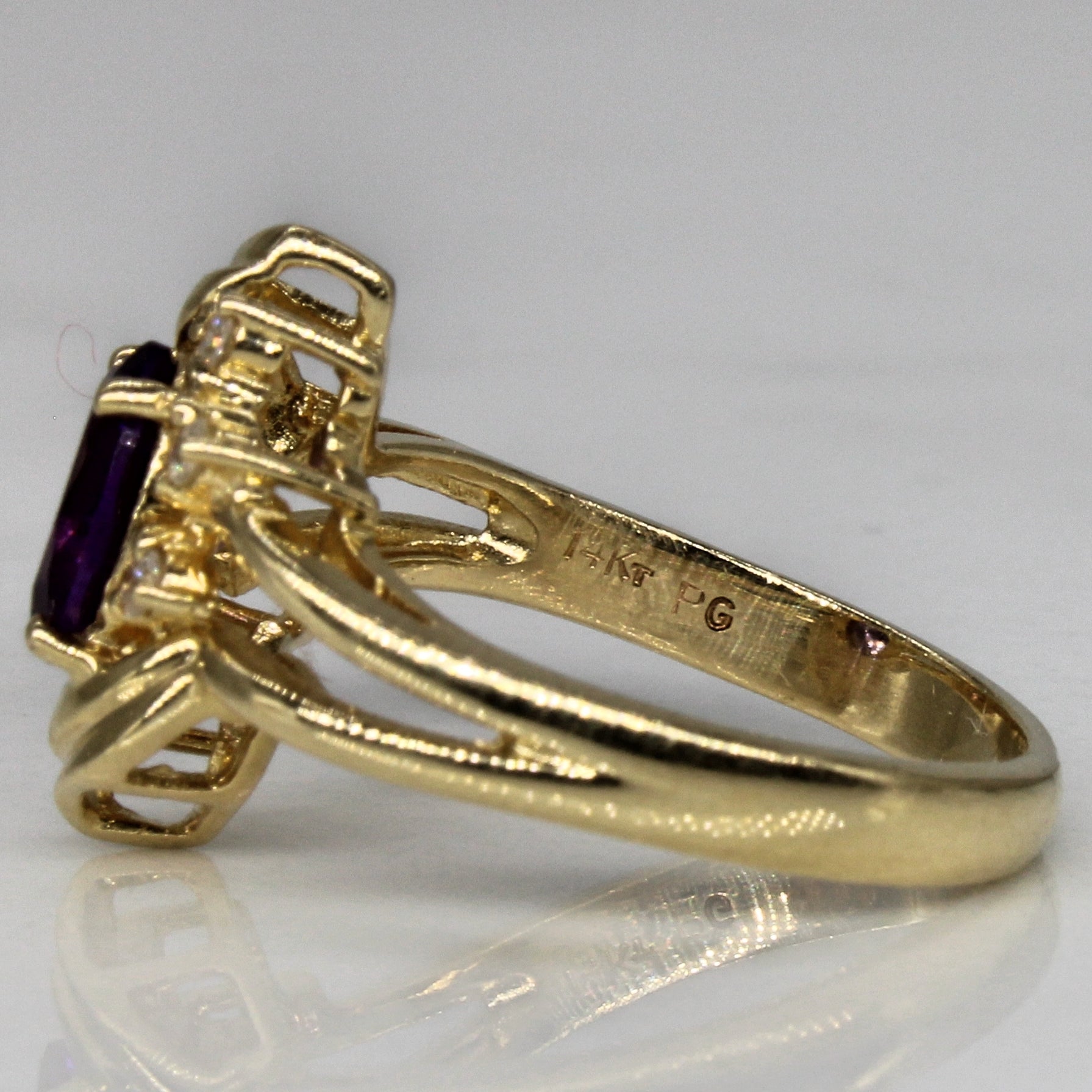 Amethyst & Diamond Cocktail Ring | 0.60ct, 0.06ctw | SZ 4.25 |
