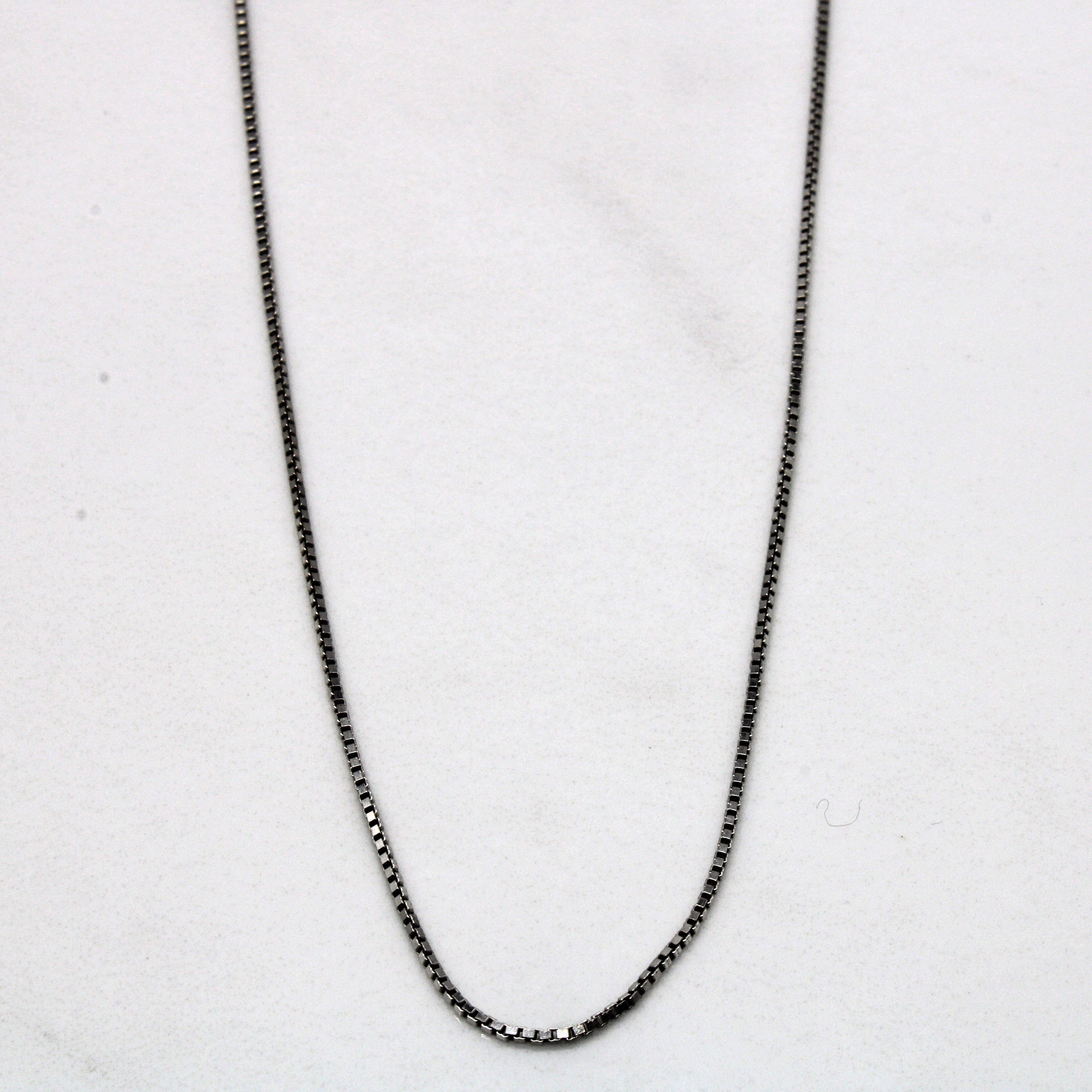 14k White Gold Box Chain | 18" |