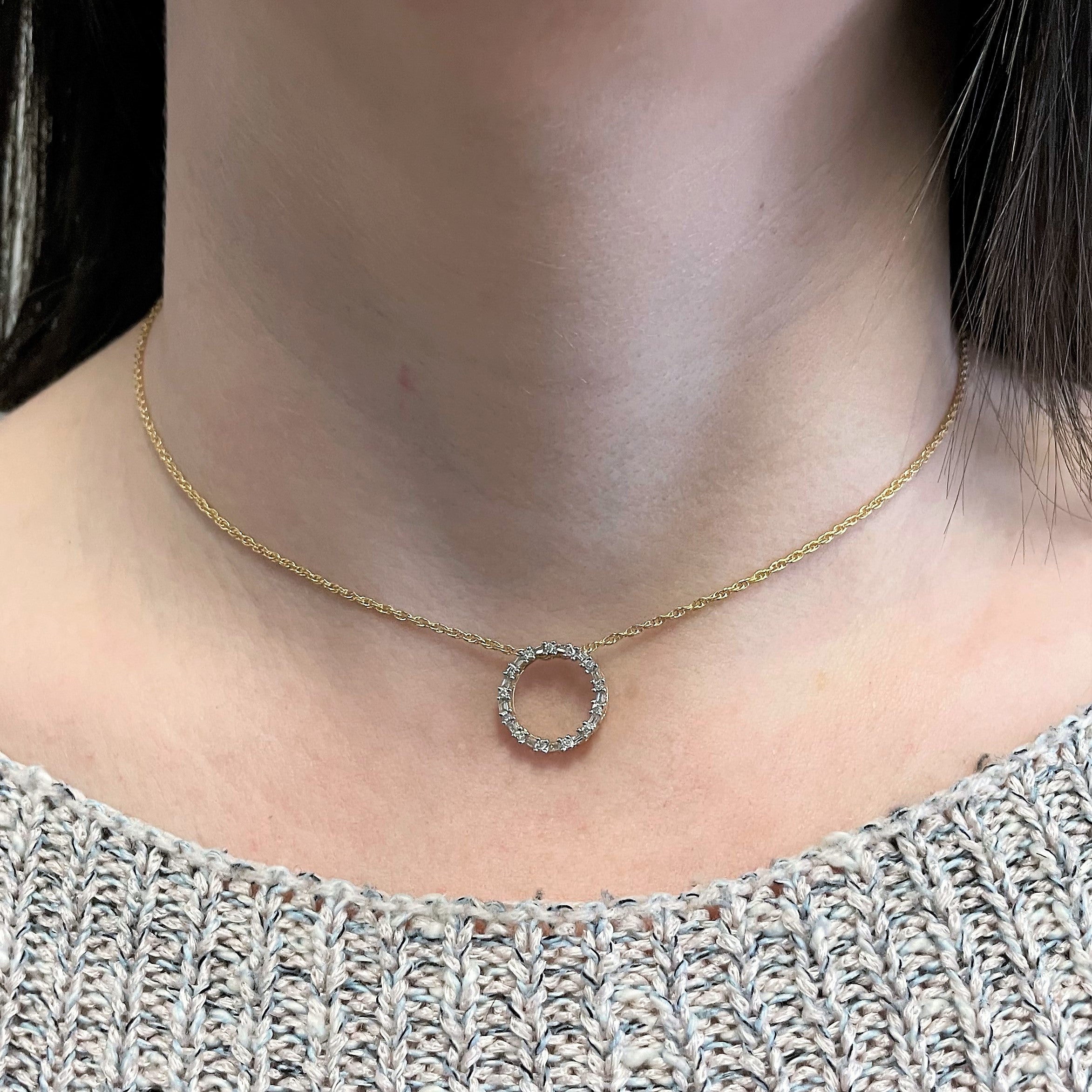 Diamond Eternity Circle Necklace | 0.33ctw | 16" |