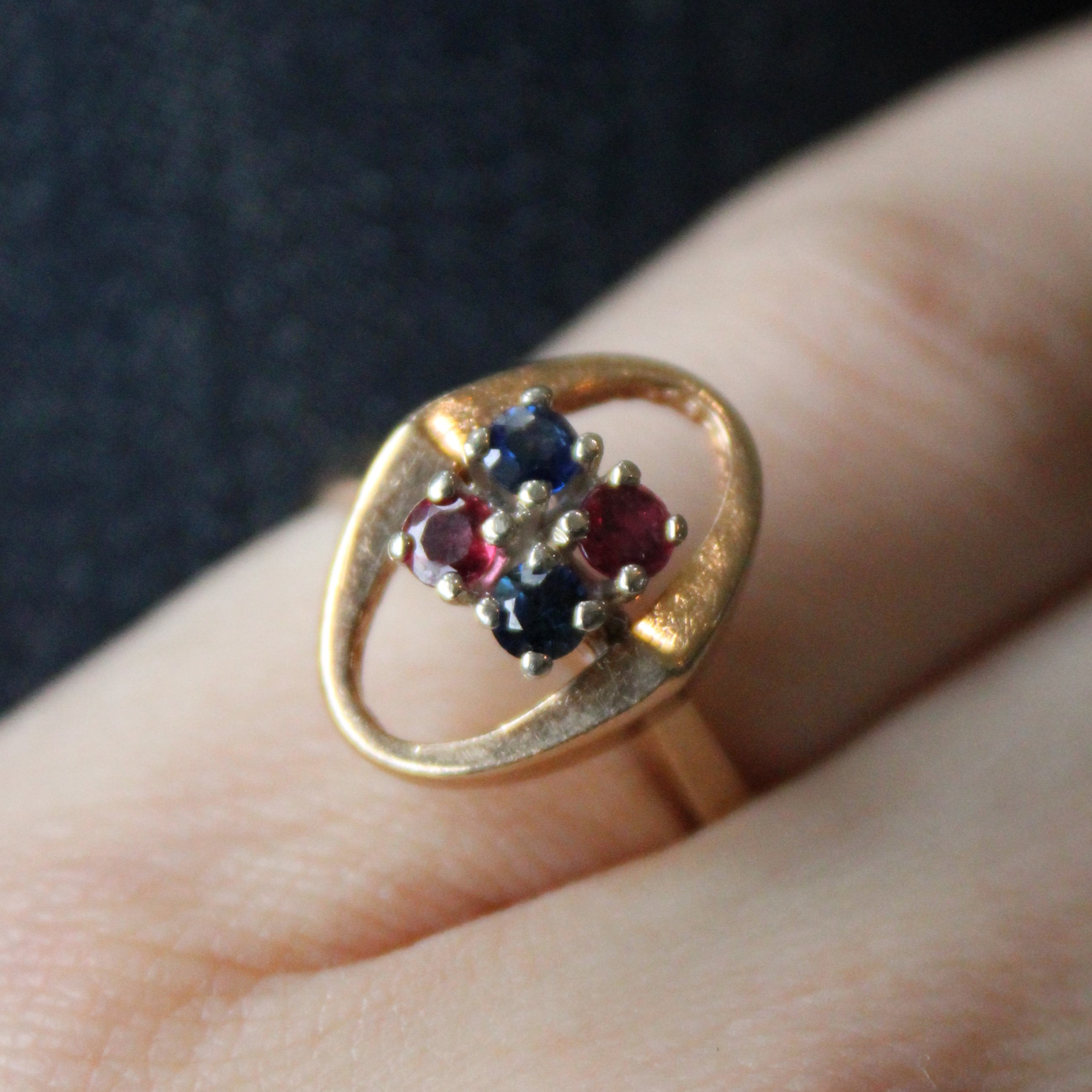 Ruby & Sapphire Abstract Ring | 0.18ctw, 0.18ctw | SZ 6.75 |