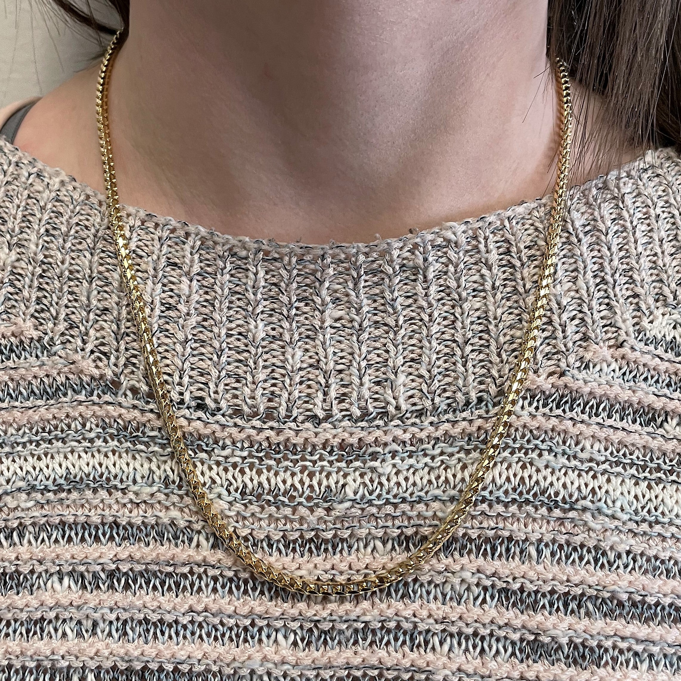 Chaîne blé en or jaune 10 carats | 21 pouces |