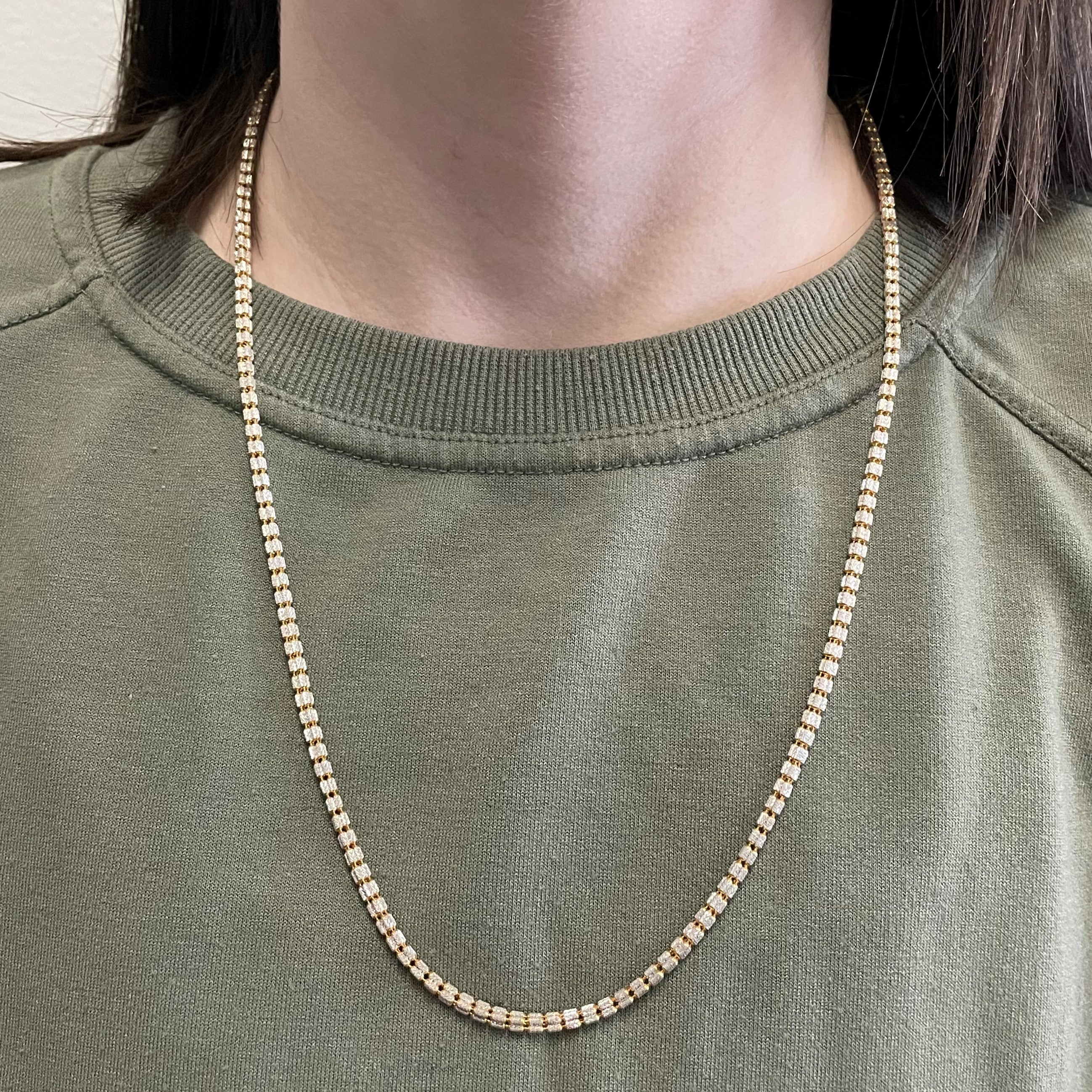 22k Fancy Double Link Bead Chain | 24" |
