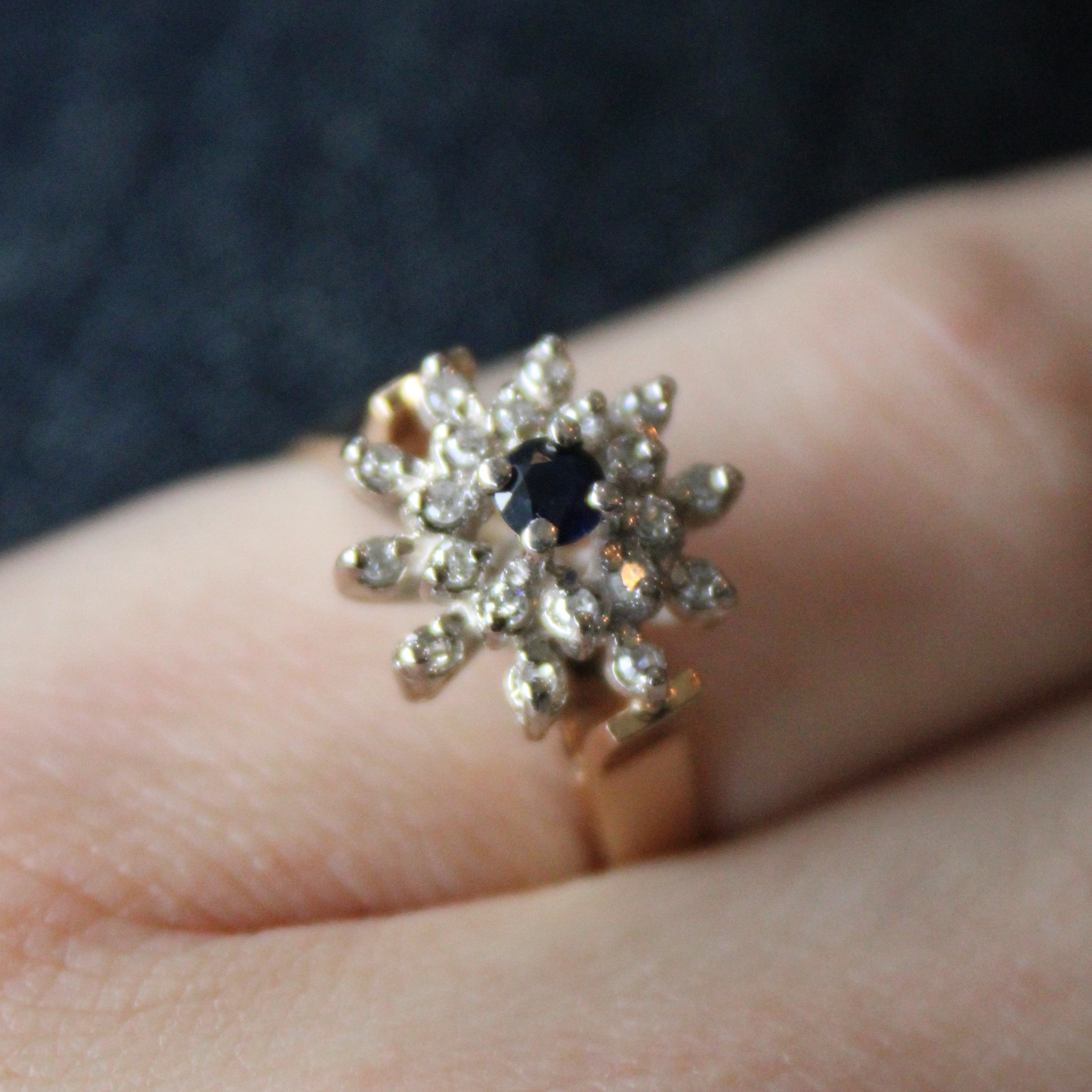 High Set Sapphire & Diamond Ring | 0.10ct, 0.10ctw | SZ 6.75 |