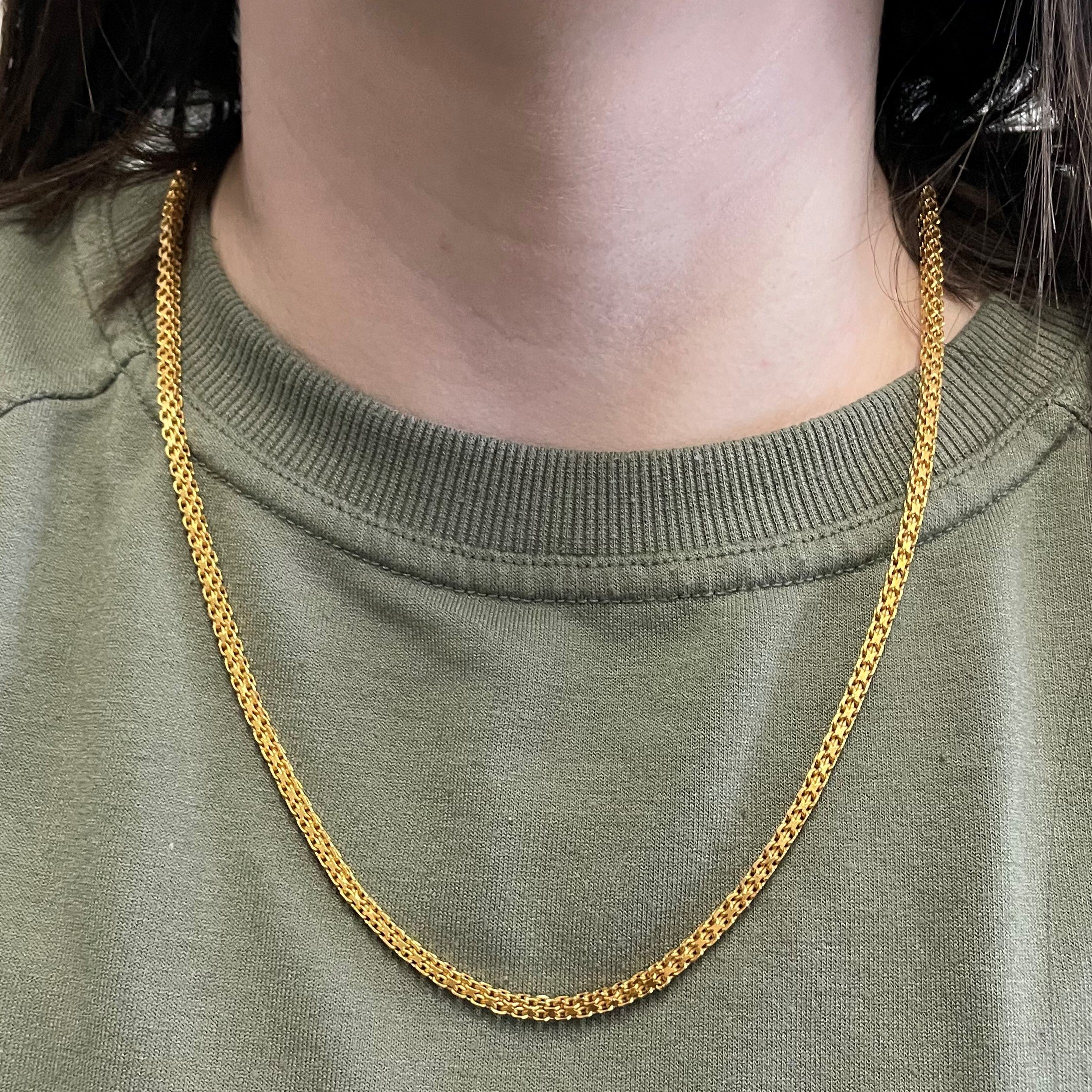22k Yellow Gold Woven Link Chain | 22" |