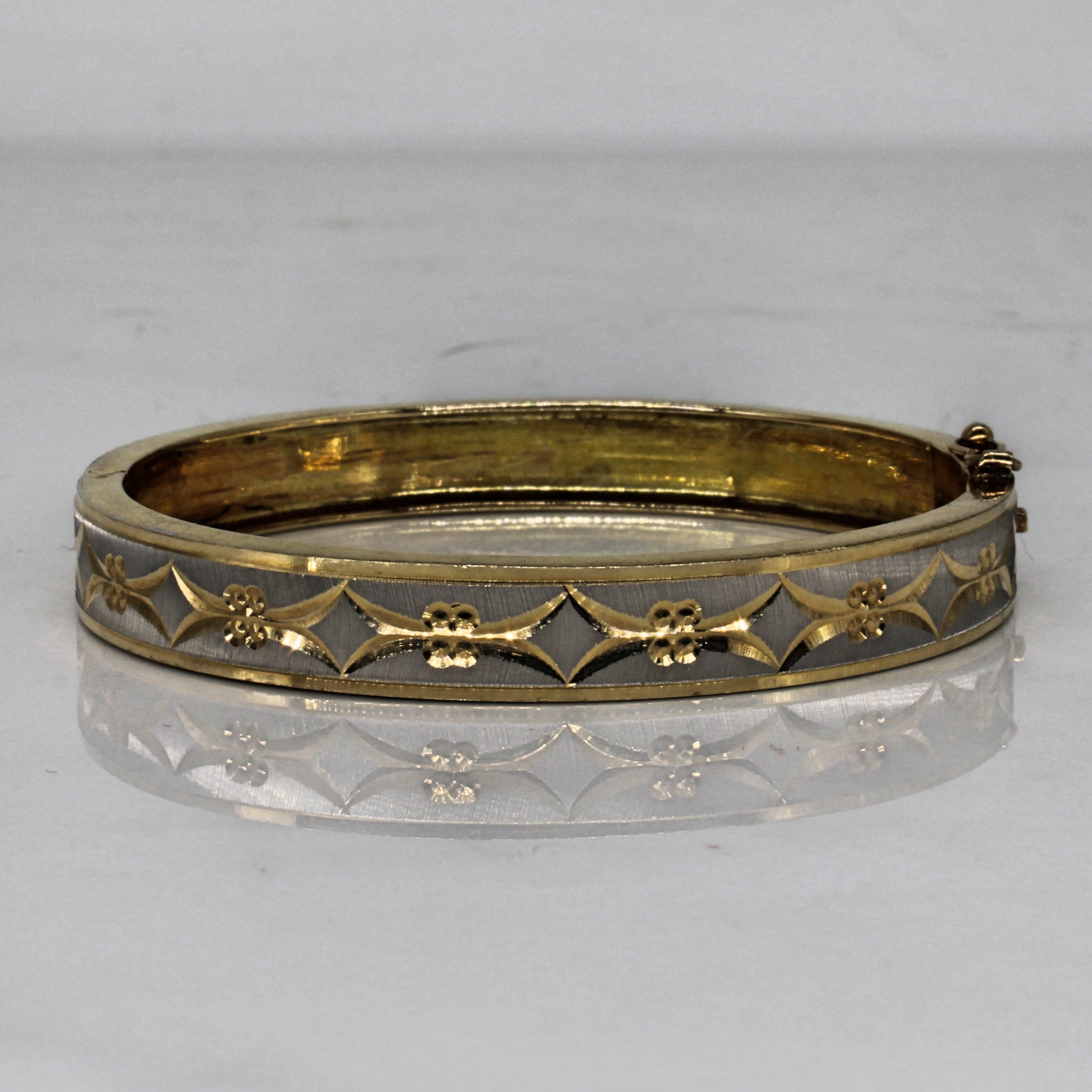 Two Tone Laser Cut Brushed Finish Bracelet | 7" |