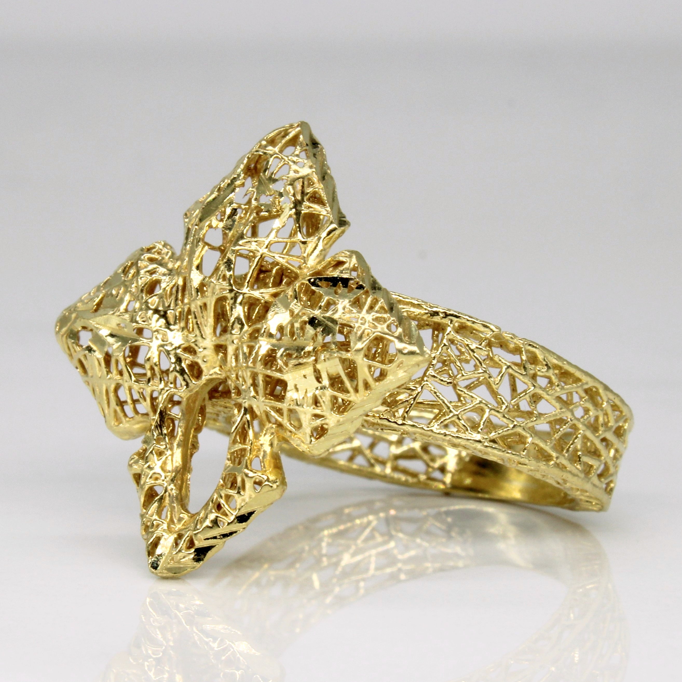 Yellow Gold Floral Lattice Ring | SZ 7.75 |