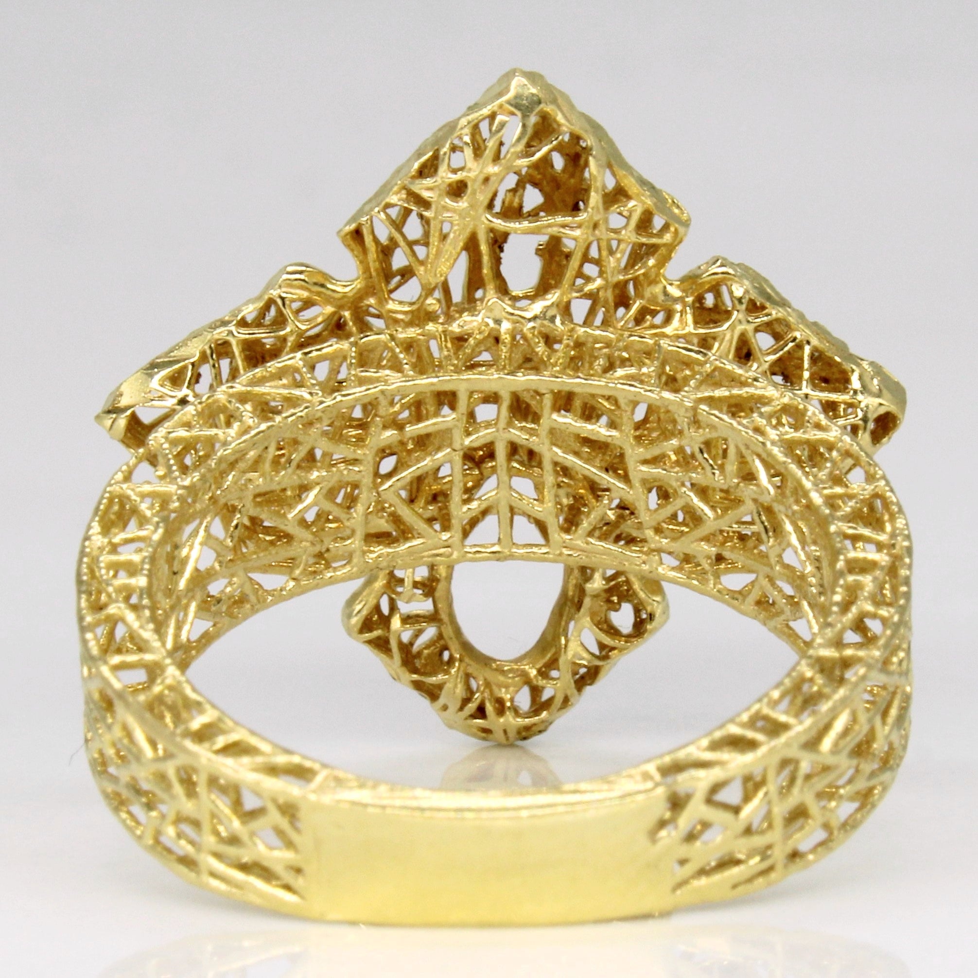 Yellow Gold Floral Lattice Ring | SZ 7.75 |