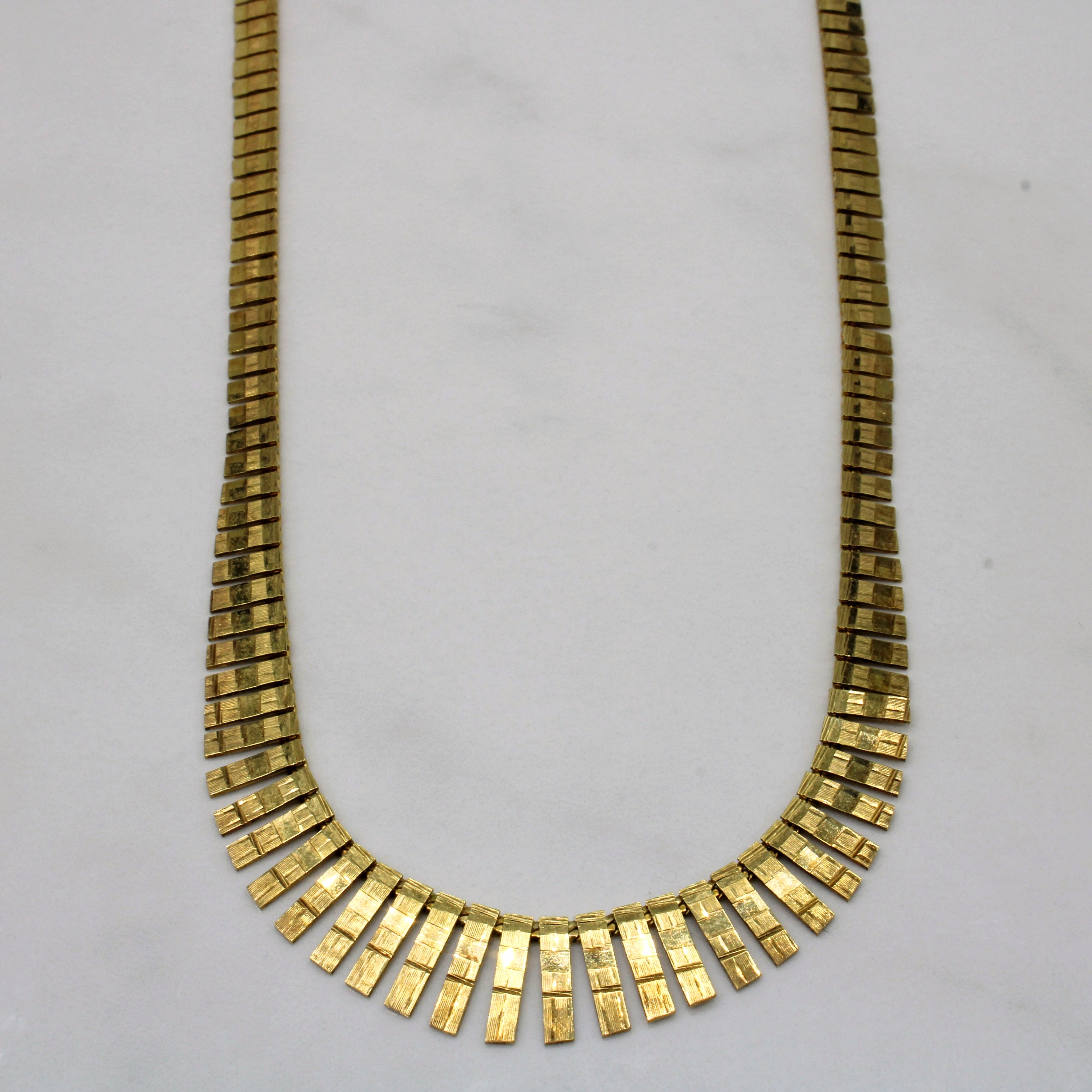 Yellow Gold Fringe Necklace | 17" |
