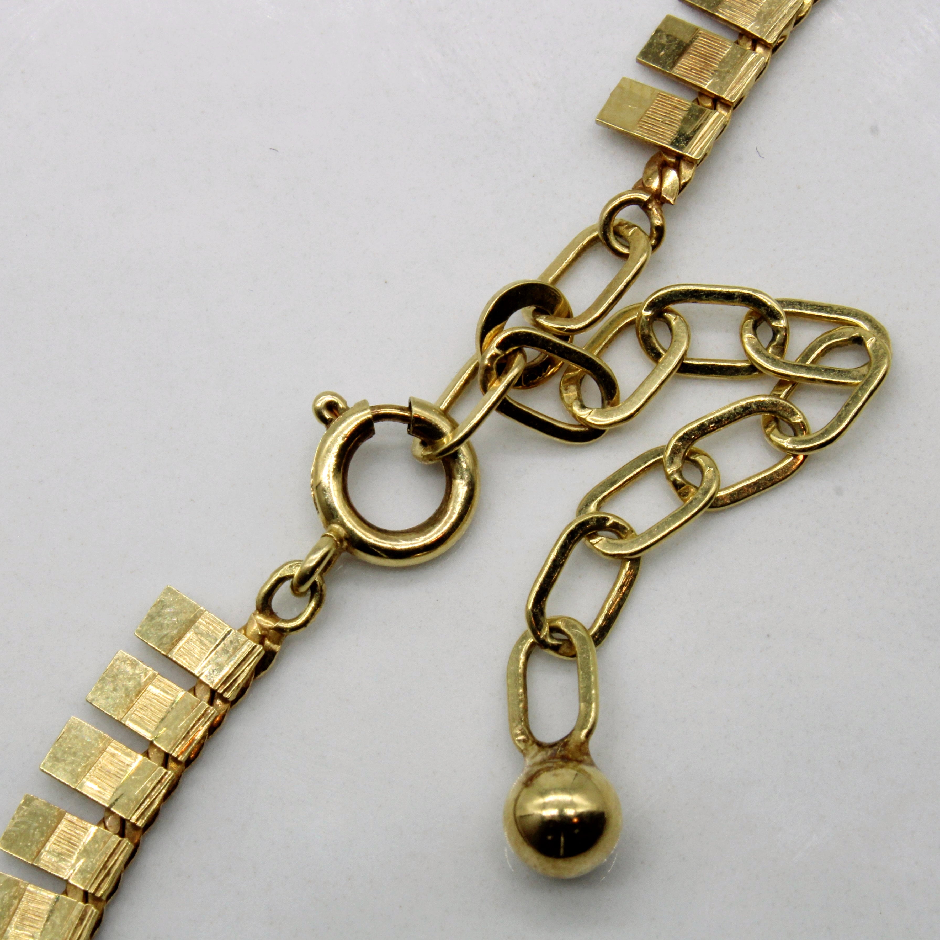 Yellow Gold Fringe Necklace | 17" |