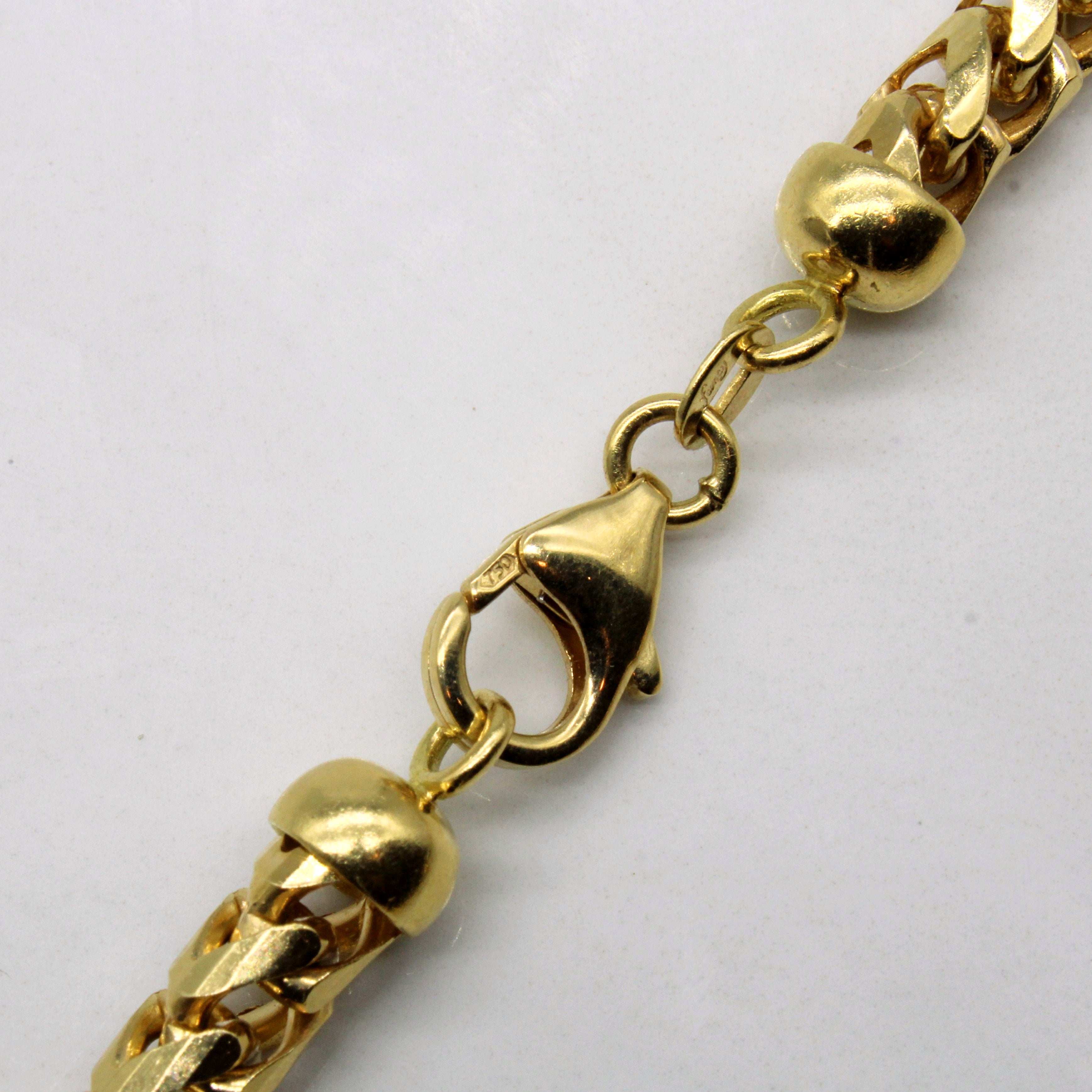 18k Yellow Gold Puffed Wheat Chain | 24" |