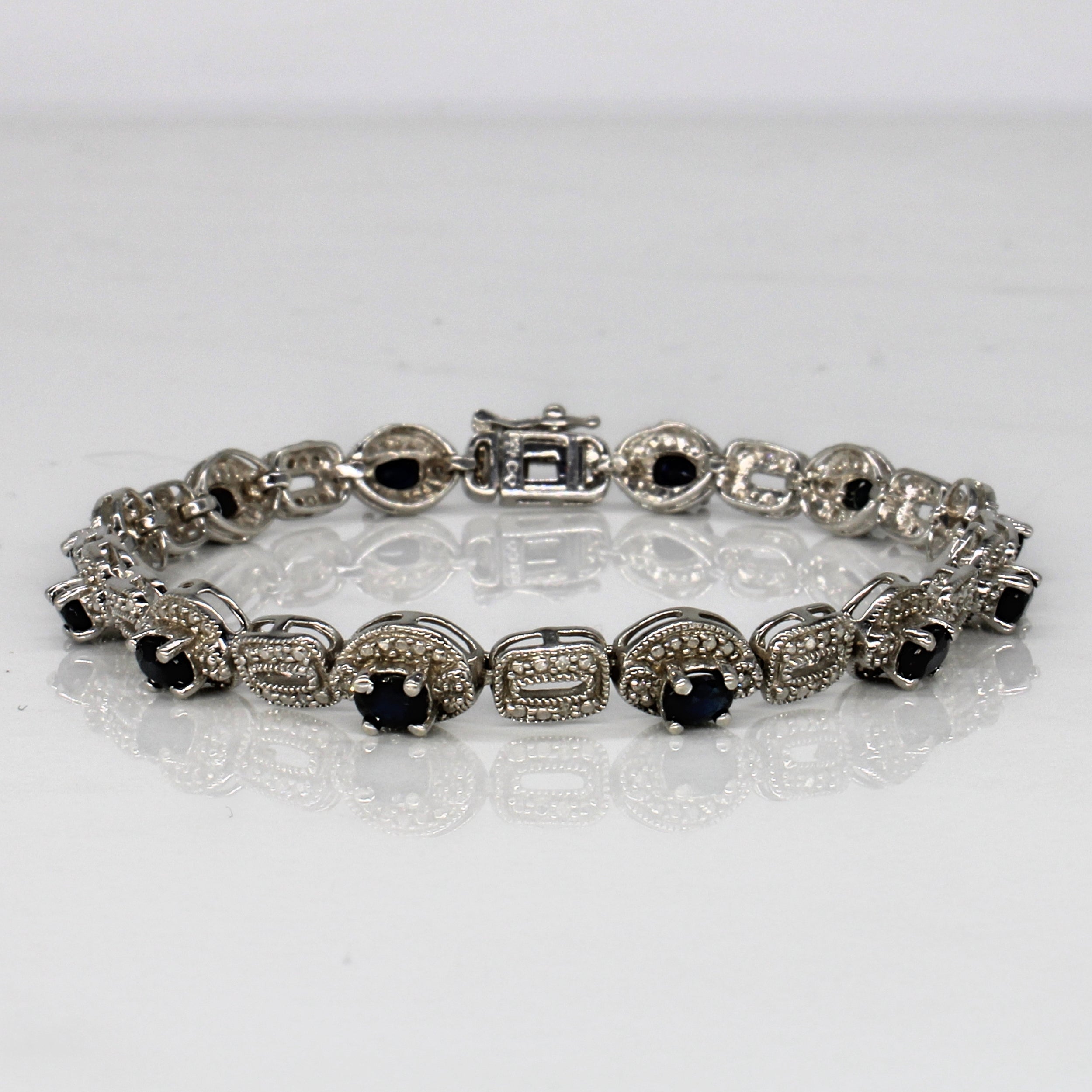 Sapphire & Diamond Bracelet | 2.00ctw, 0.12ctw | 7" |