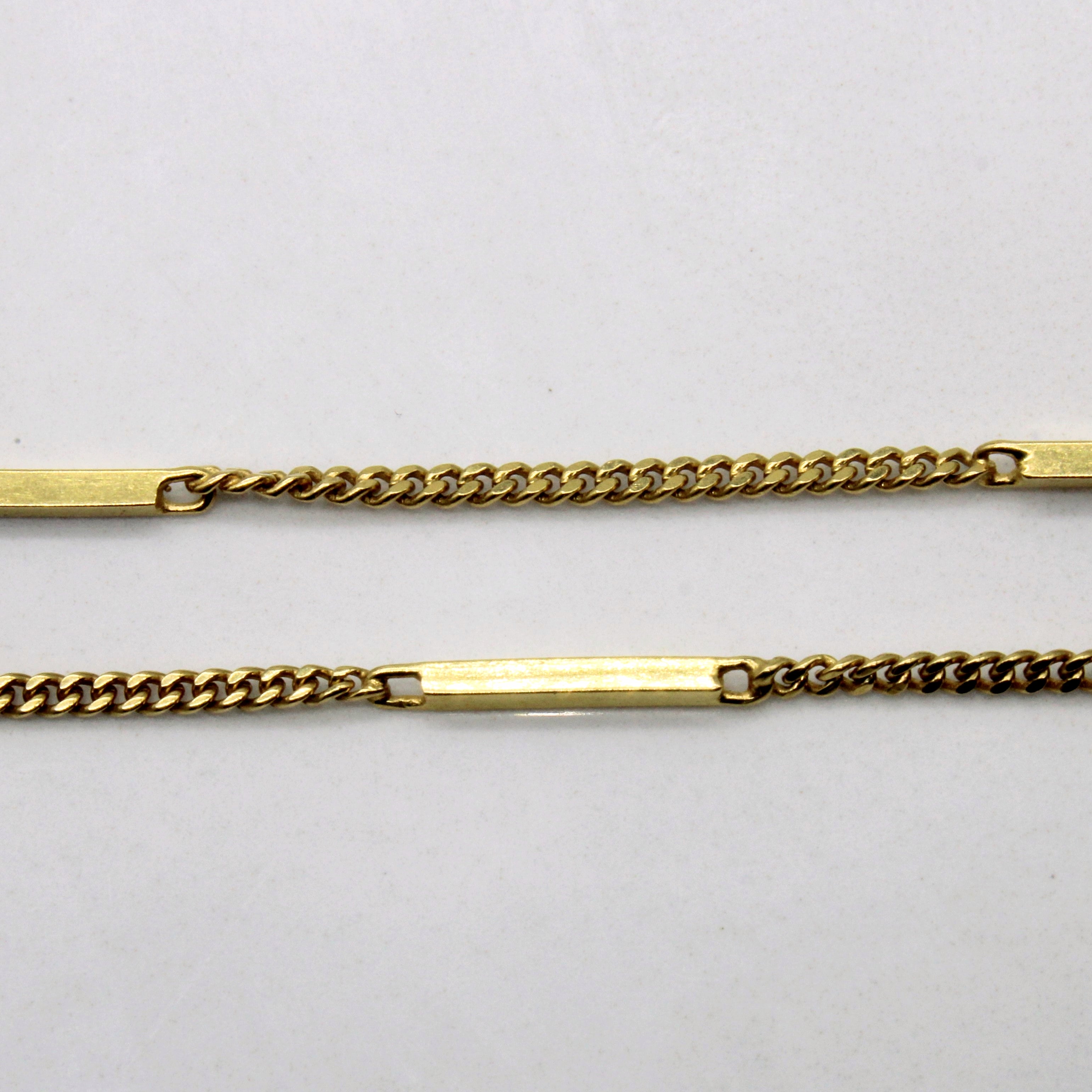 18k Yellow Gold Bar & Link Chain | 24" |