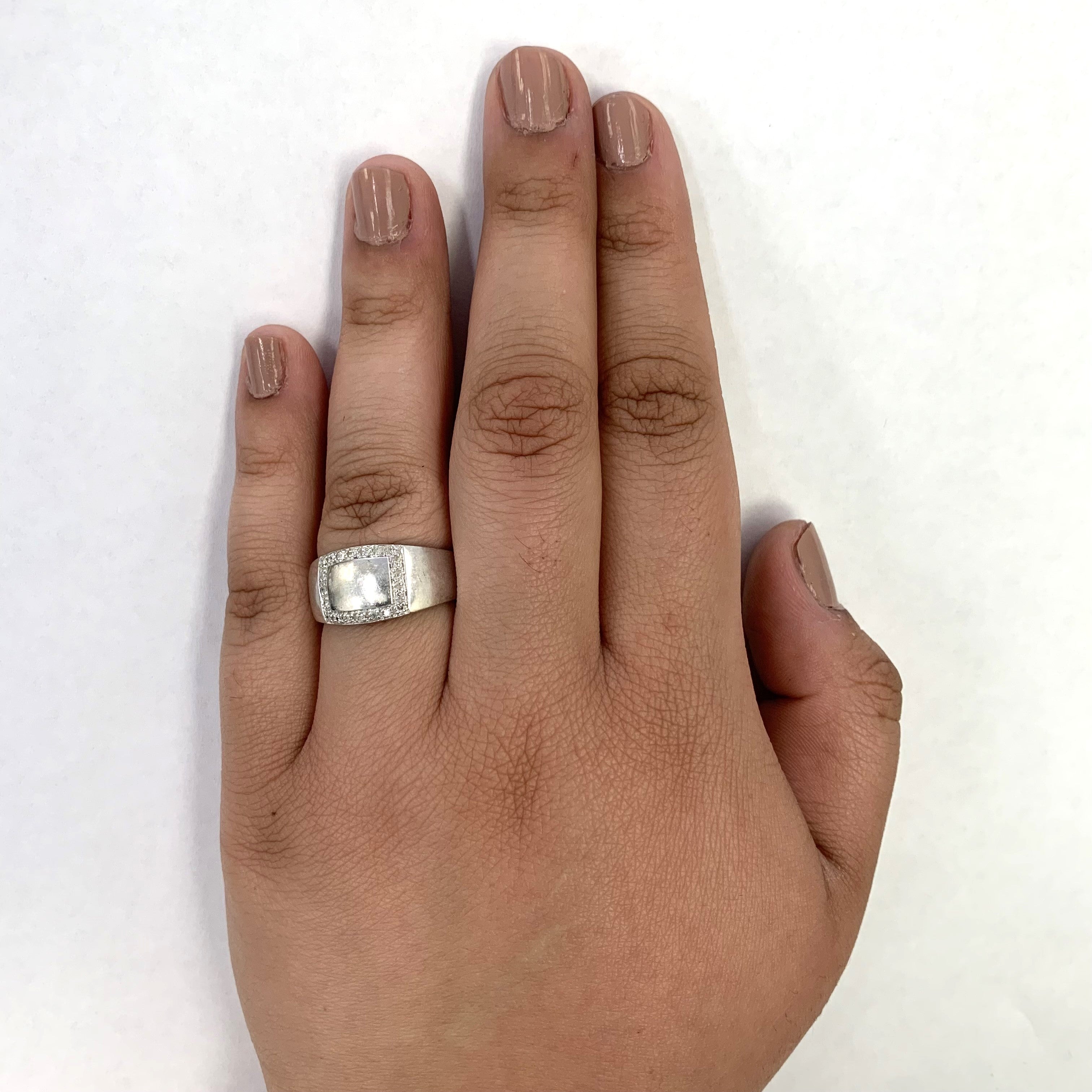 Pave Set Diamond Ring | 0.10ctw | SZ 9.5 |