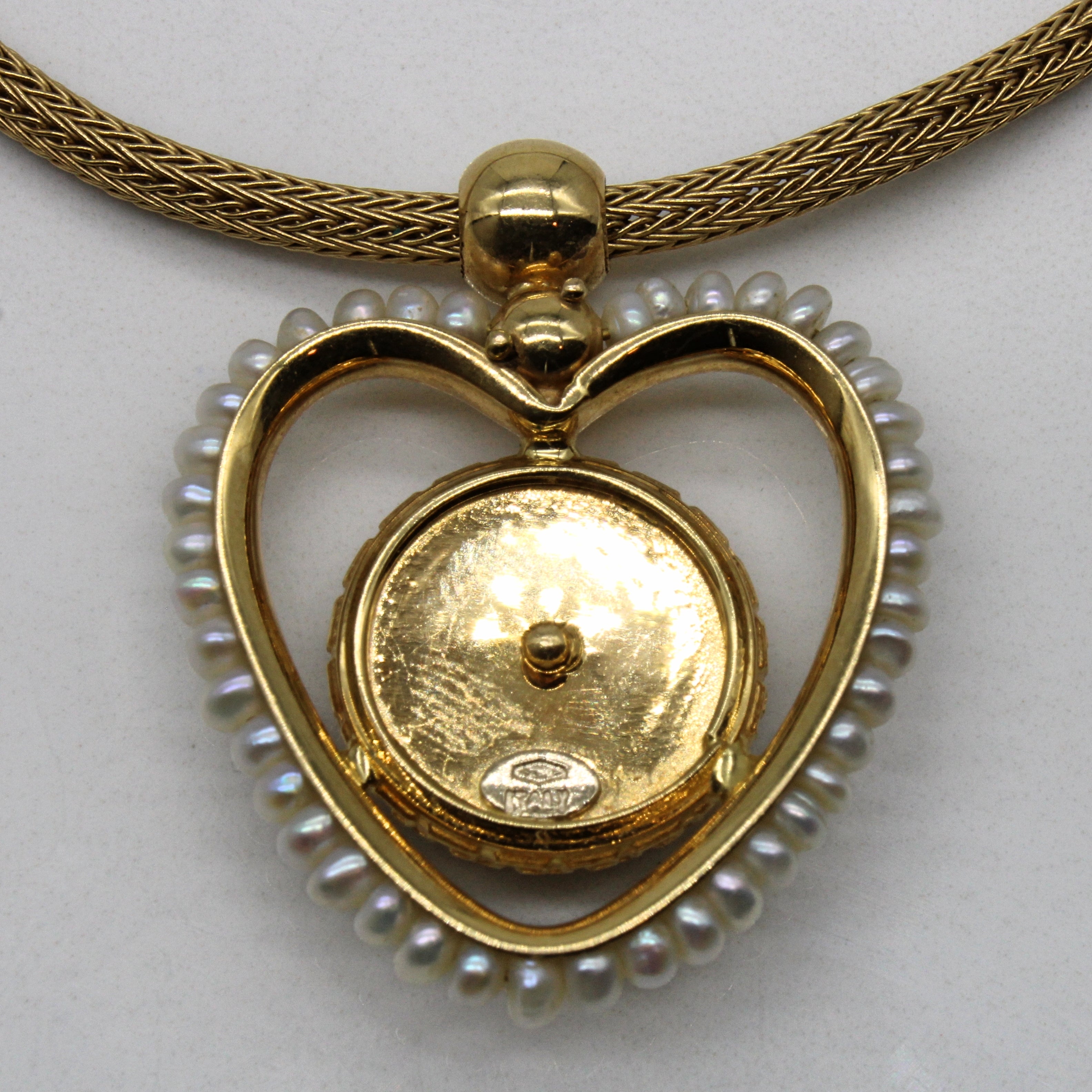 Pearl Halo Cherub Heart Necklace | 17" |