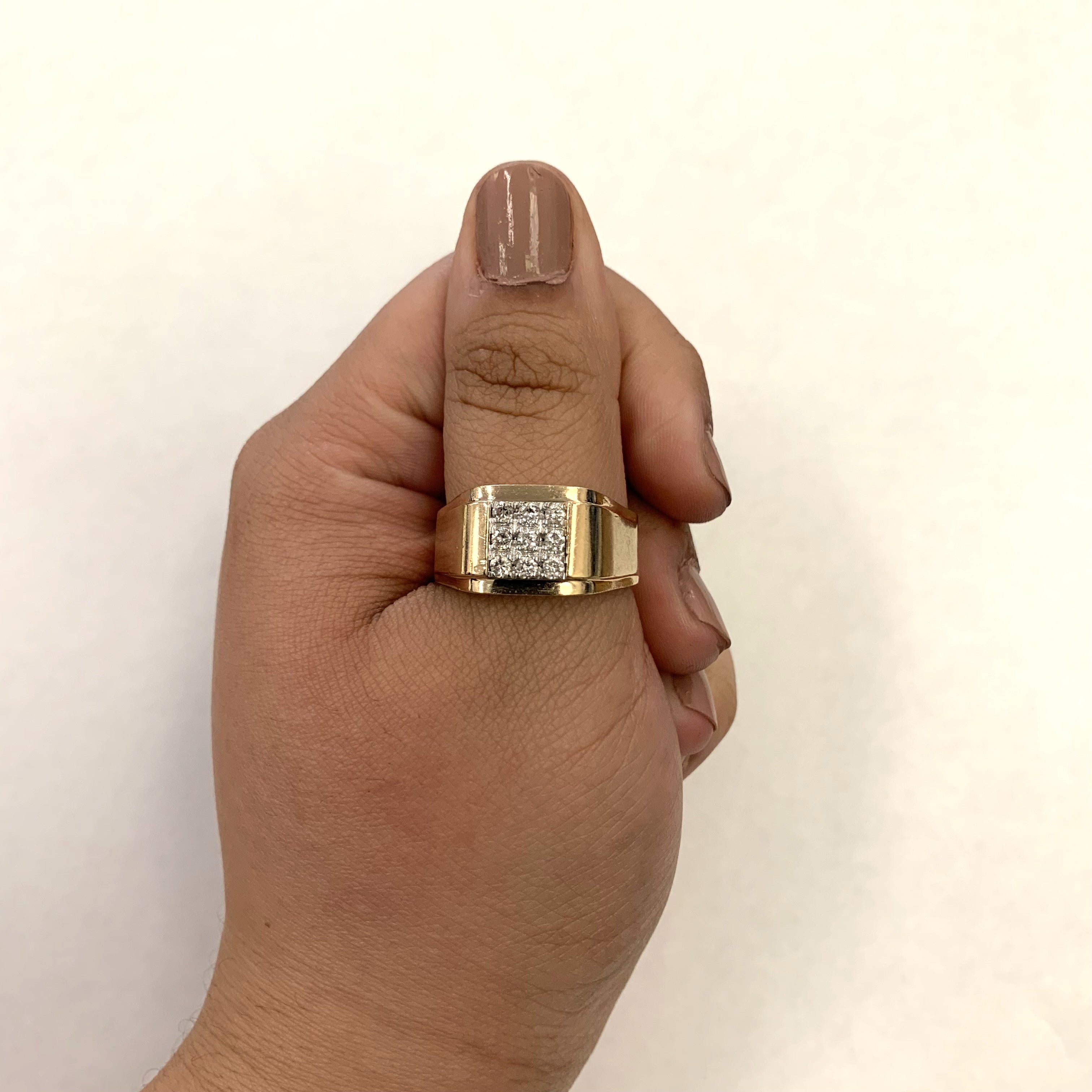 Pave Set Diamond Grid Ring | 0.40ctw | SZ 12.75 |